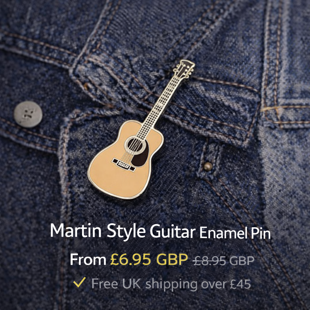 Martin-Style Acoustic Guitar Enamel Pin Badge