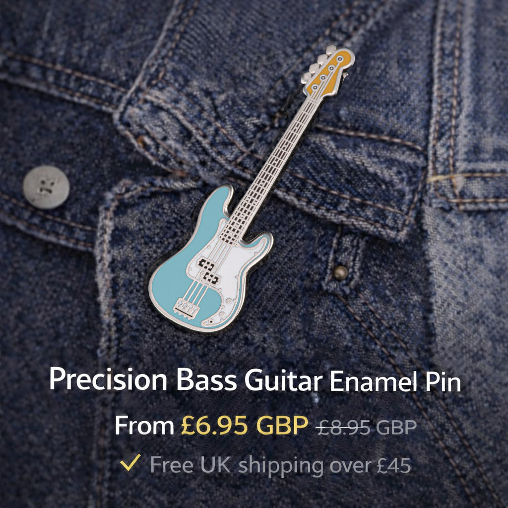 Precision-Style Bass Guitar Enamel Pin Badge