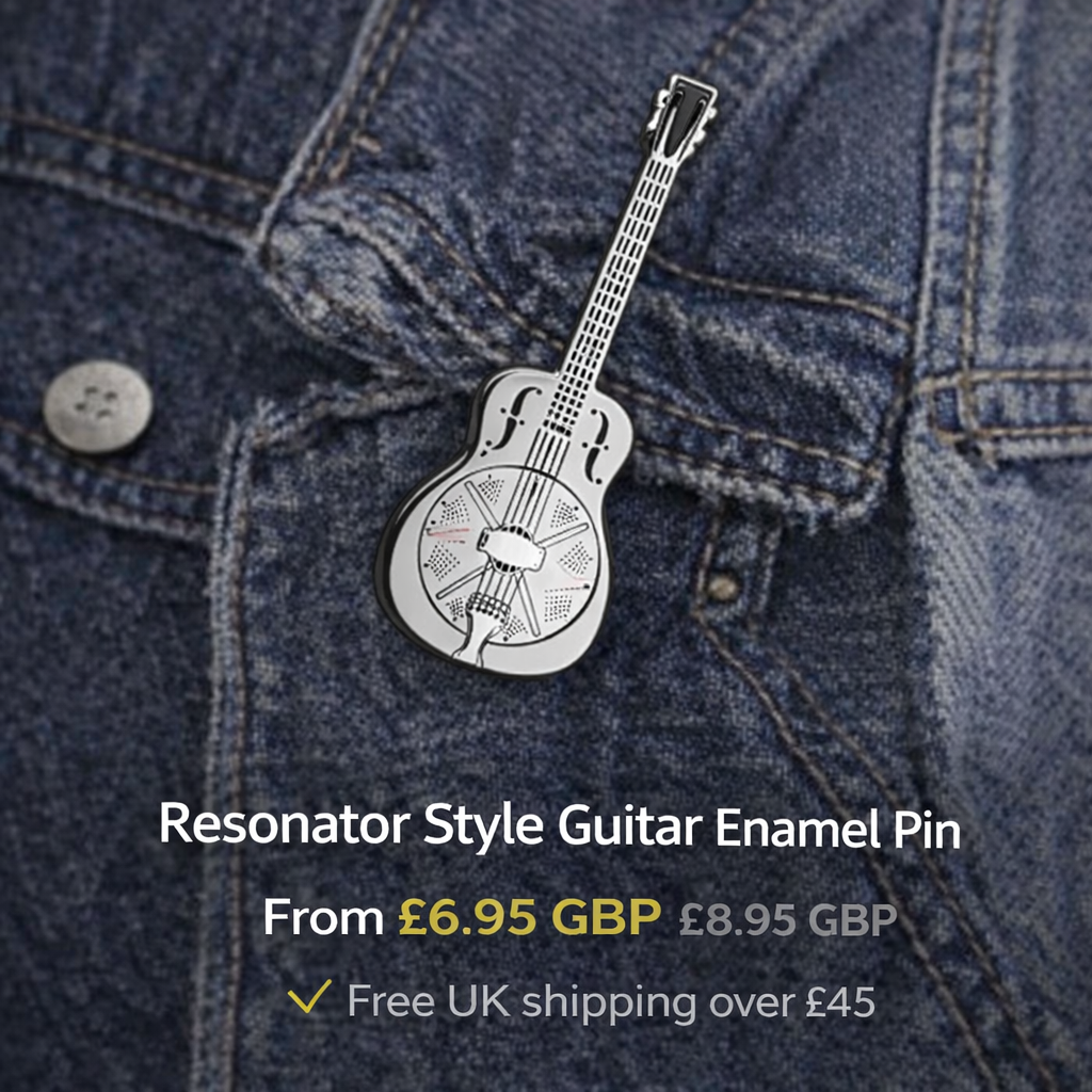 Resonator Guitar Enamel Pin Badge