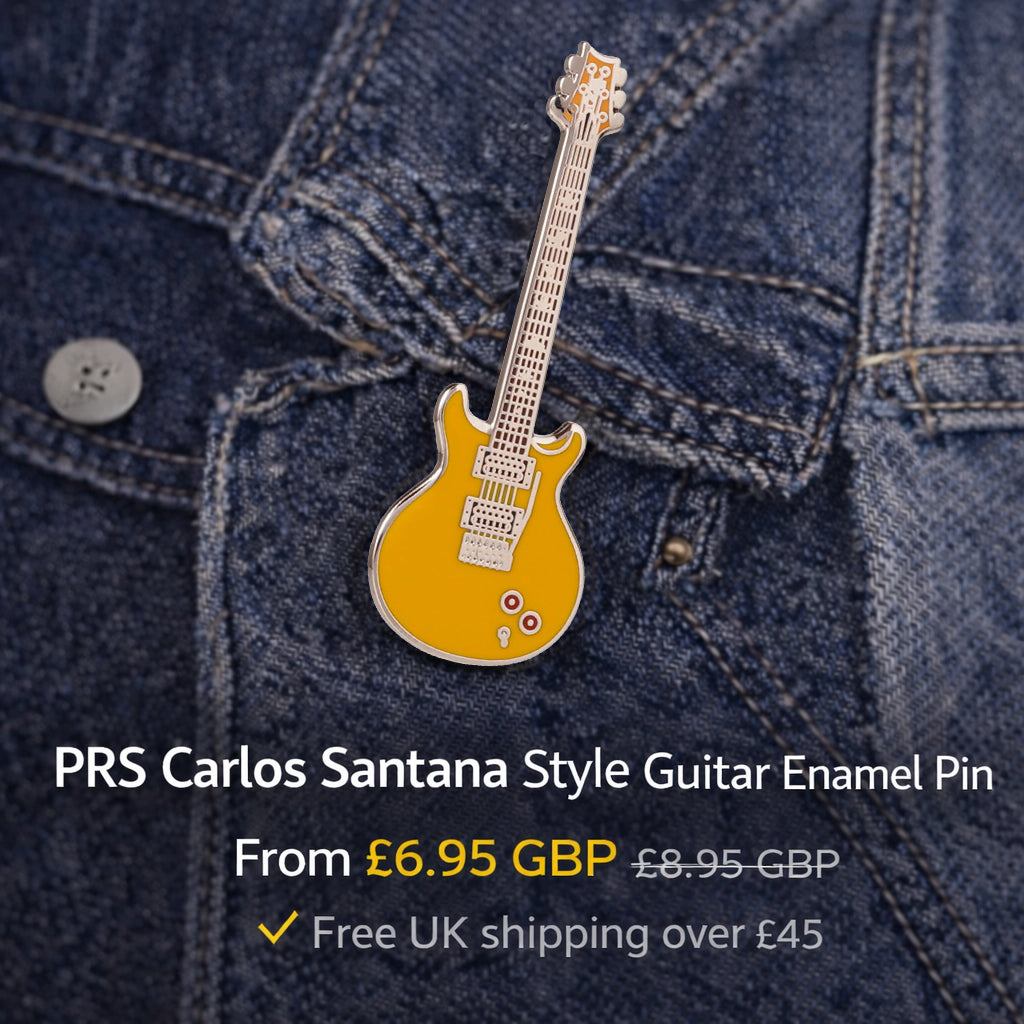 Santana Style PRS Guitar Enamel Pin Badge