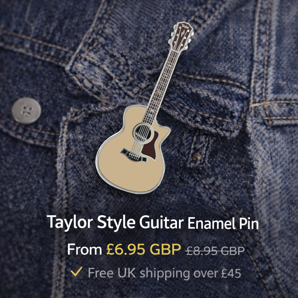 Taylor Style Acoustic Guitar Enamel Pin Badge