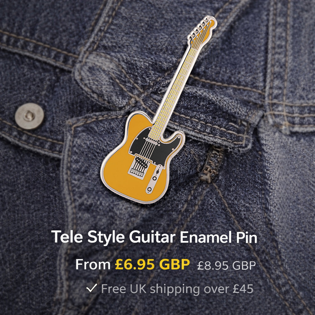 Keith Richards Tele-Style Guitar Enamel Pin Badge