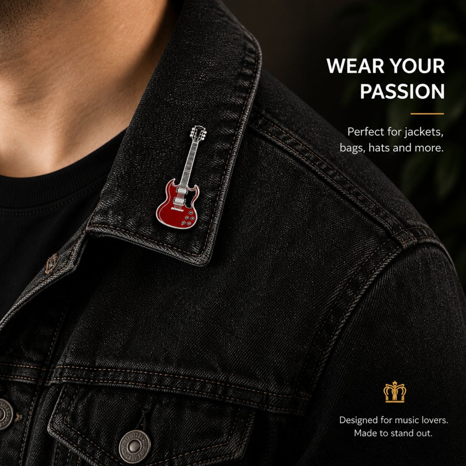 SG Style Guitar Enamel Pin Badge