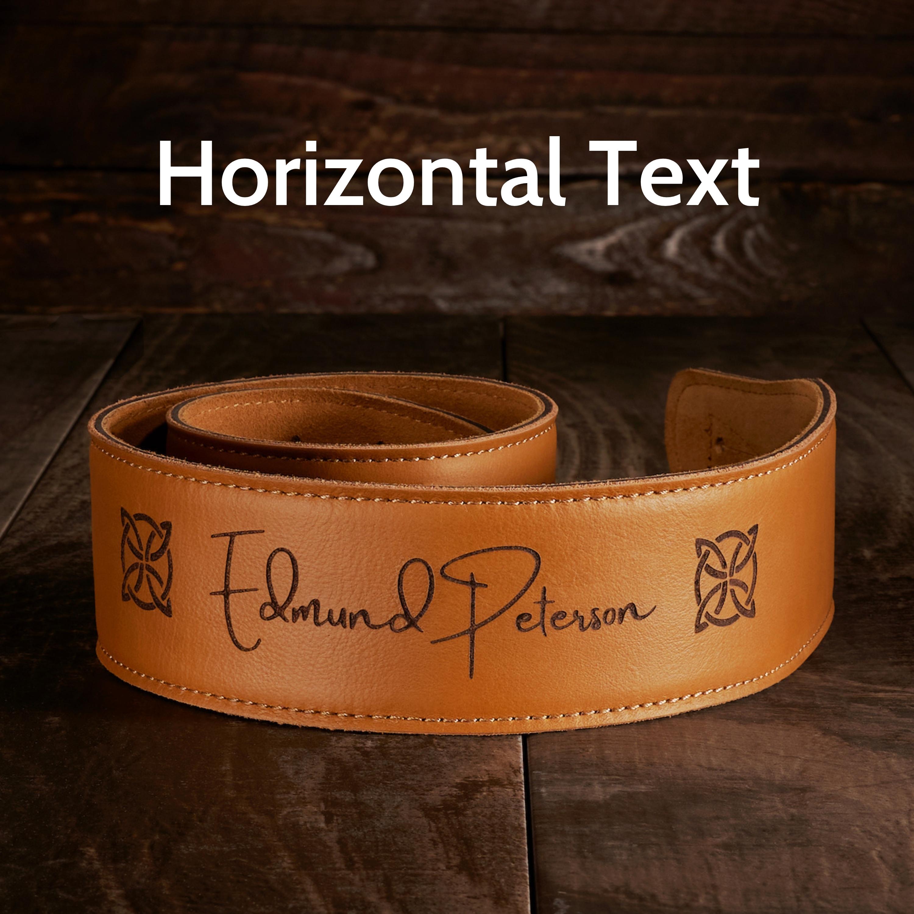 Personalised Dat Strap Leather Guitar Strap