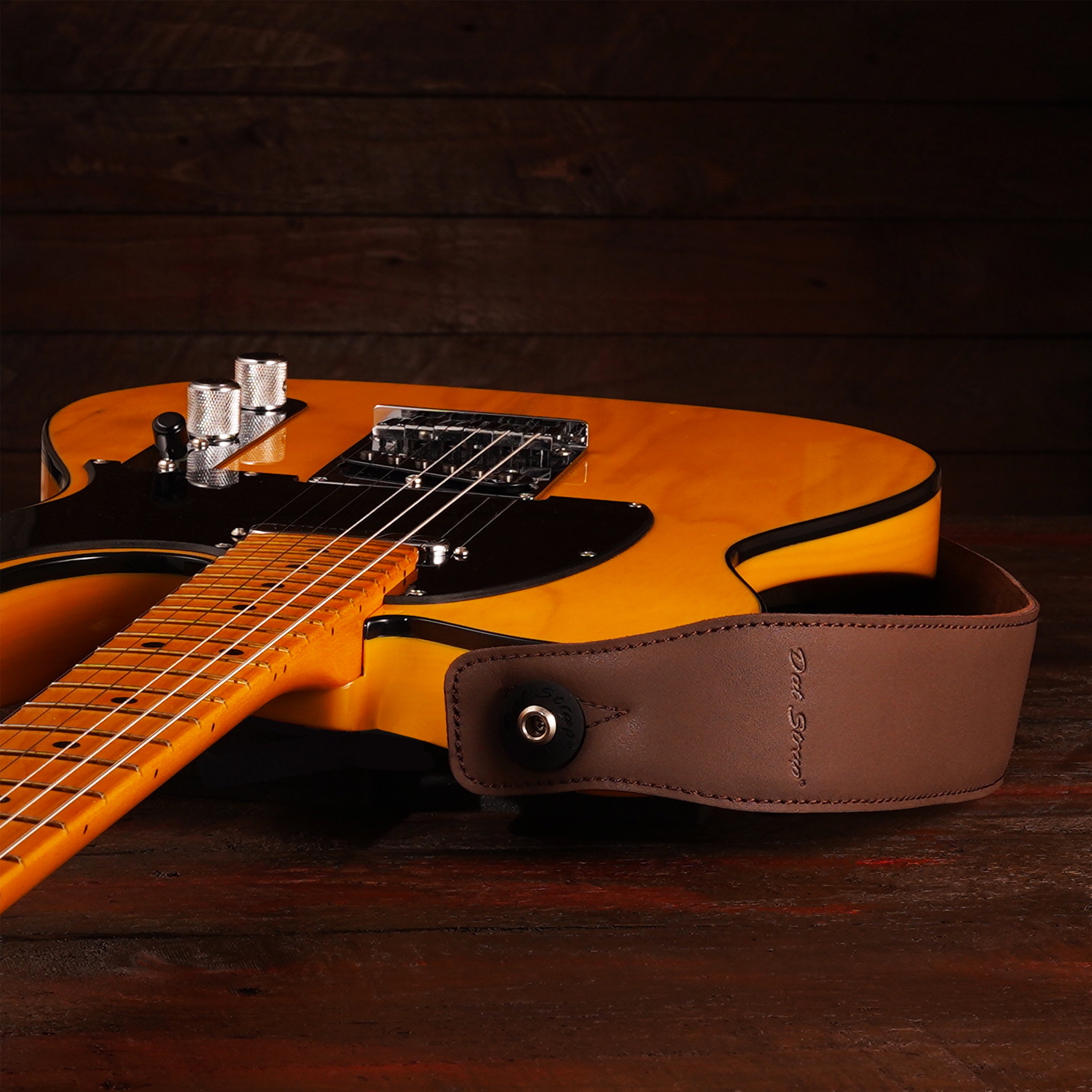 Personalised Dat Strap Leather Guitar Strap