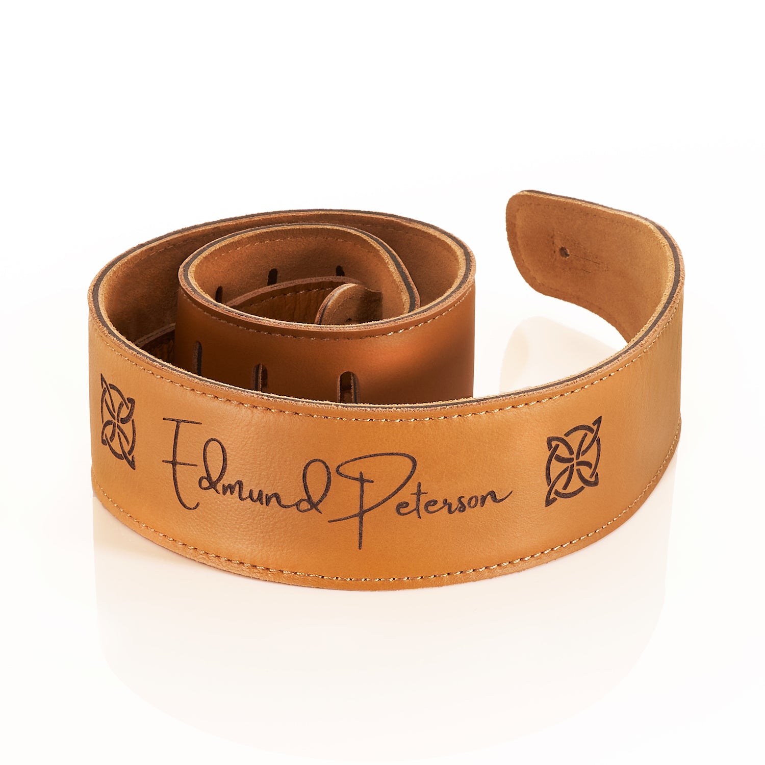 Personalised Dat Strap Leather Guitar Strap