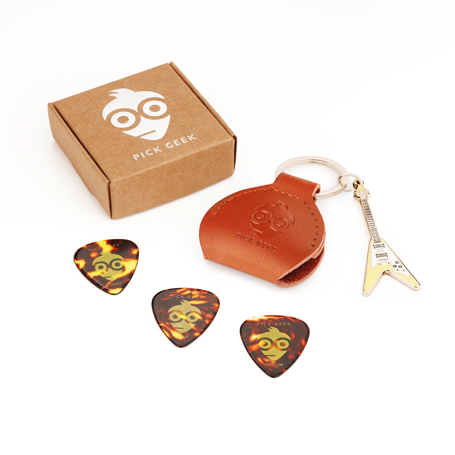 Pick Geek Flying V Guitar Keyring