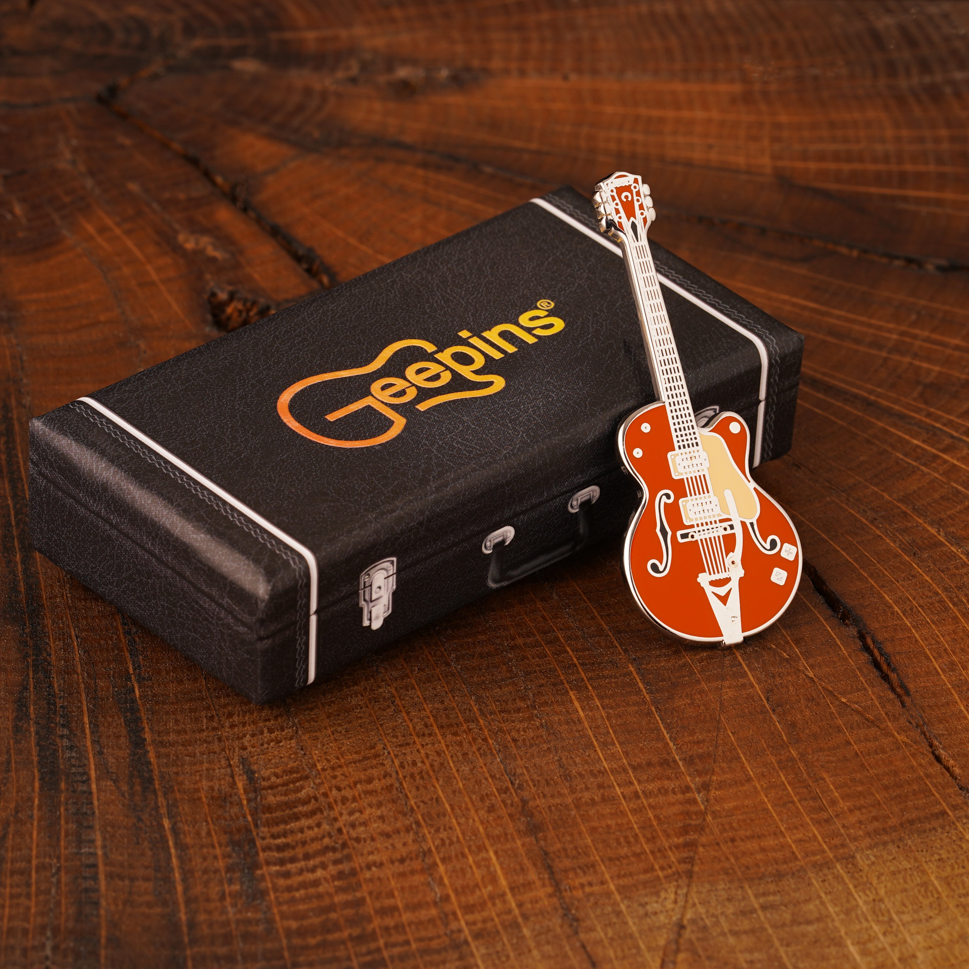 Gretsch Orange Style Guitar Enamel Pin Badge