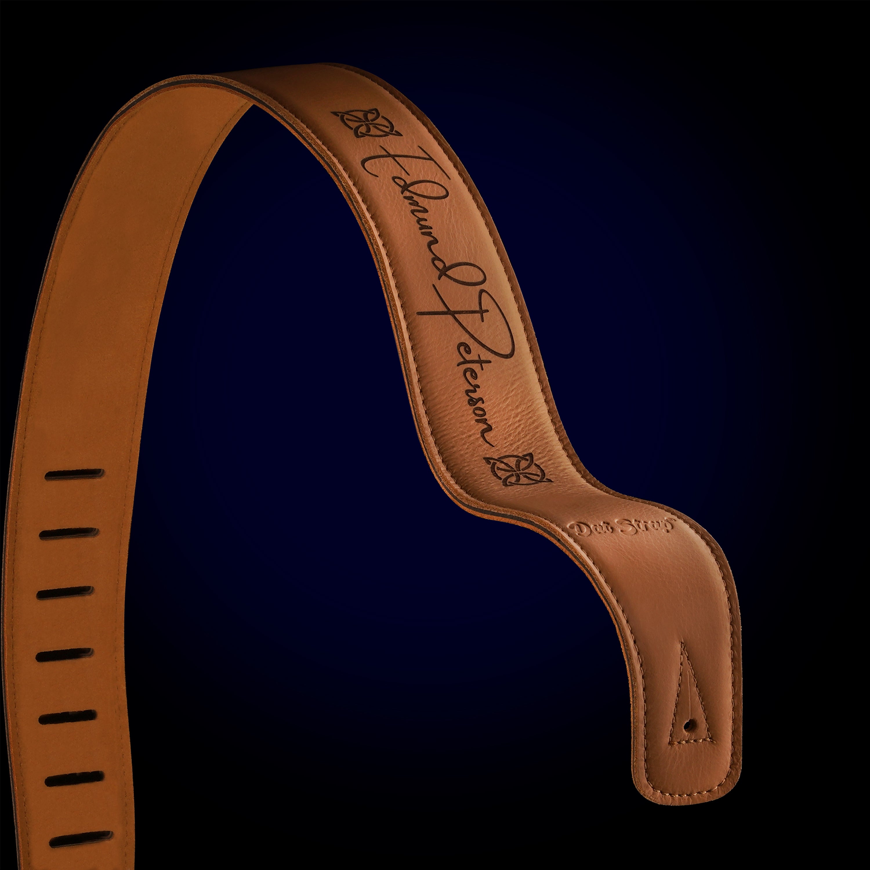Personalised Dat Strap Leather Guitar Strap