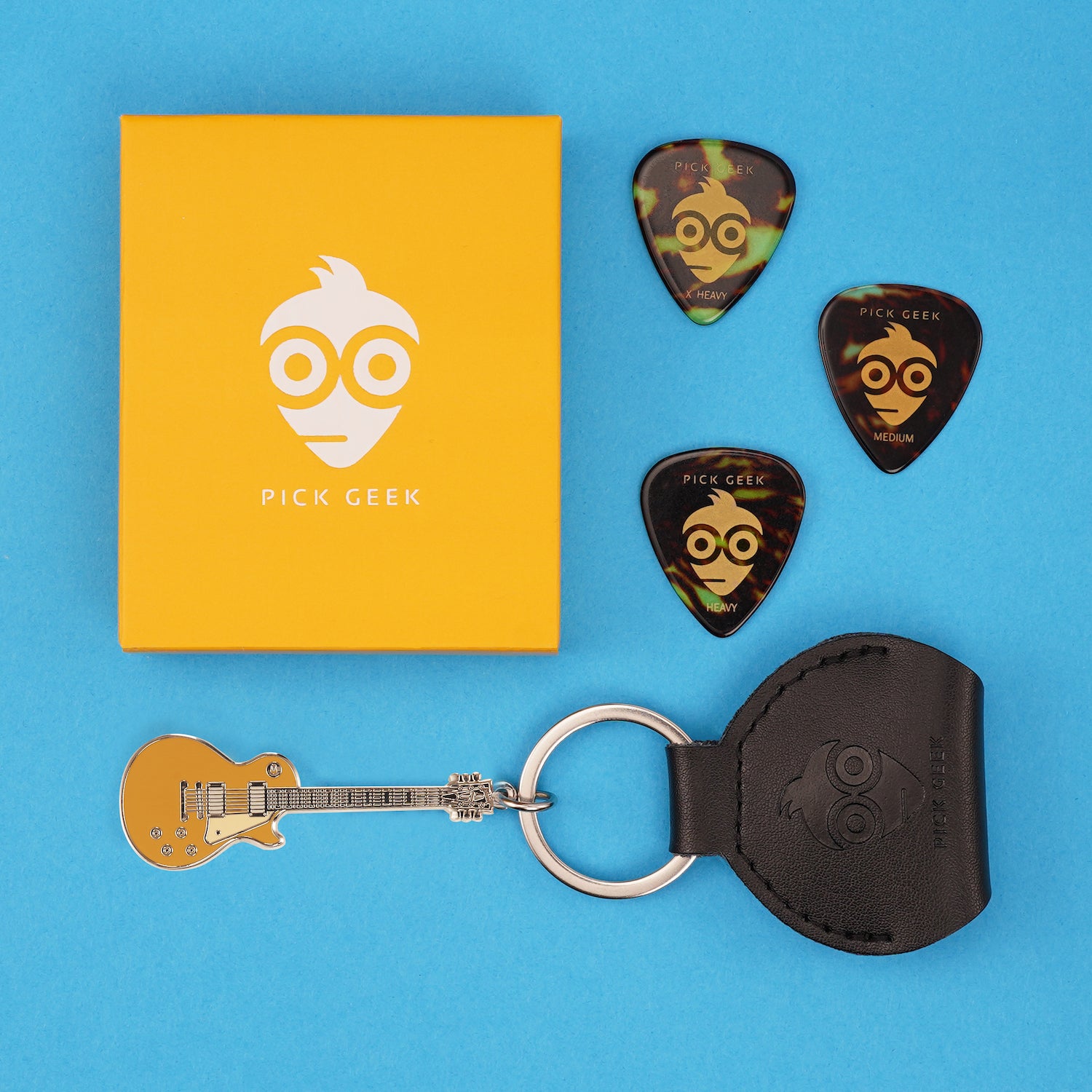 Pick Geek Les Paul Gold-Top Guitar Keyring