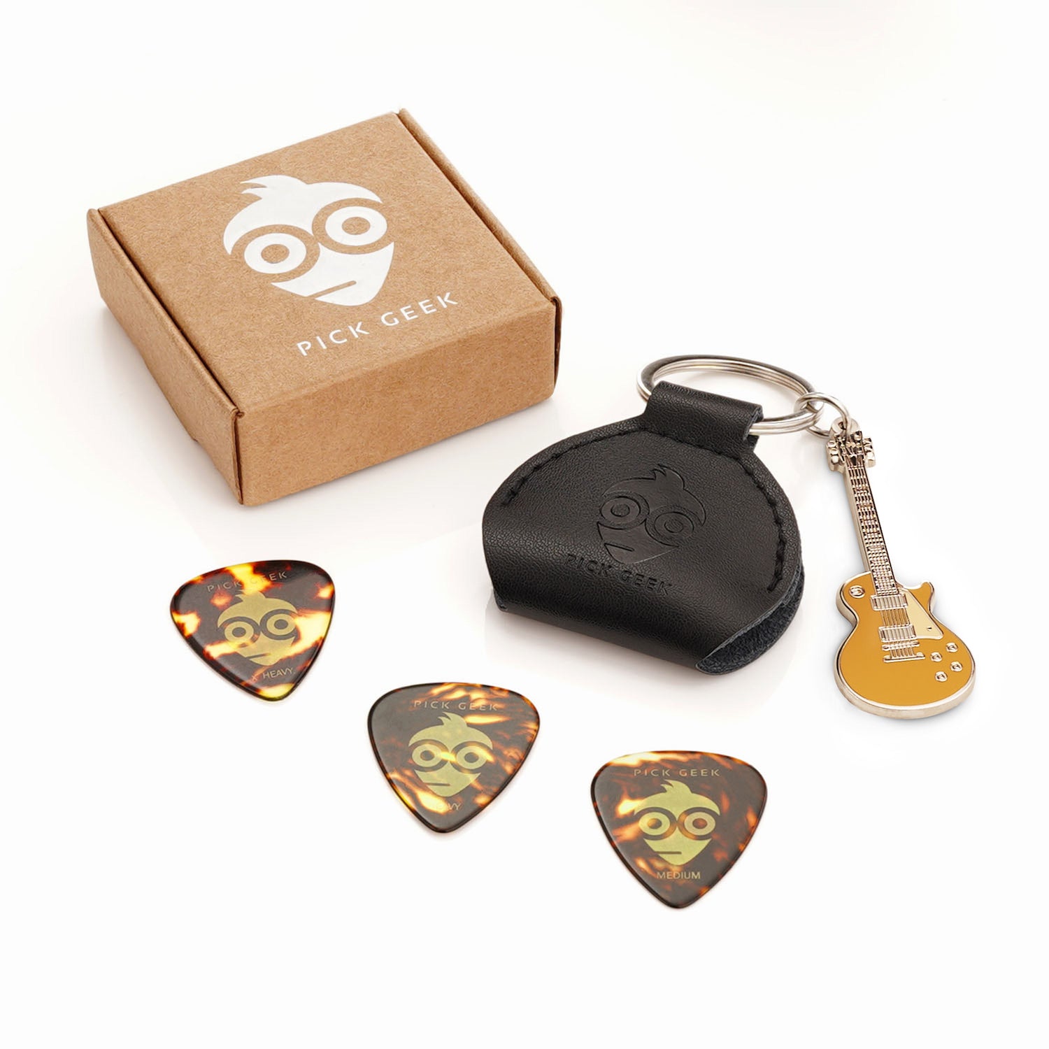 Pick Geek Les Paul Gold-Top Guitar Keyring