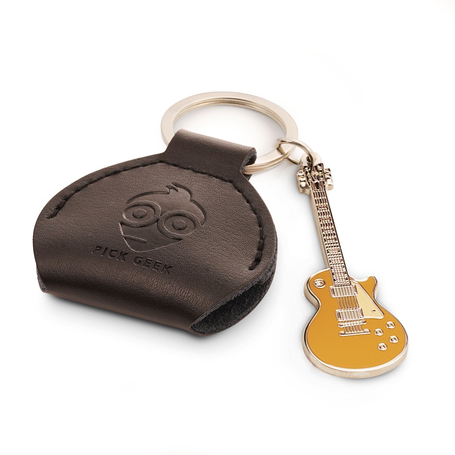 Pick Geek Les Paul Gold-Top Guitar Keyring - Main Image