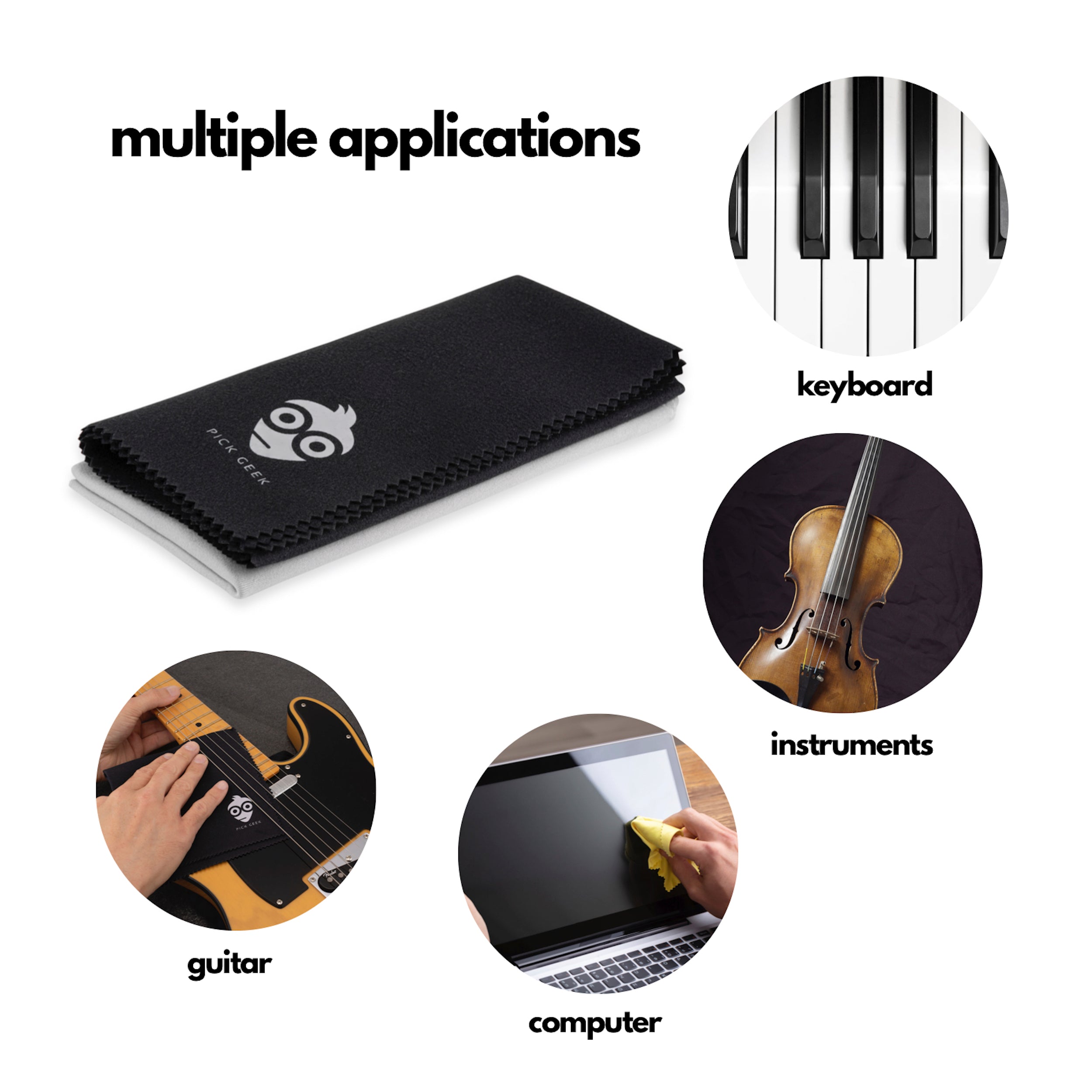 Pick Geek Microfibre Cleaning Polish Cloth Set