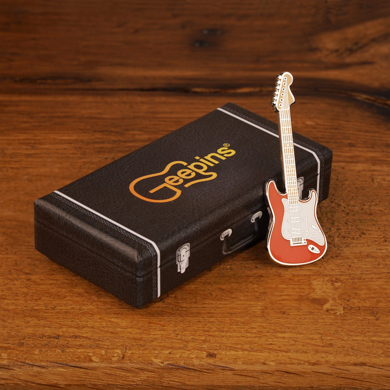 Pick Geek Guitar Keyring & Pin Badge Gift Set - Player Accessory Combo