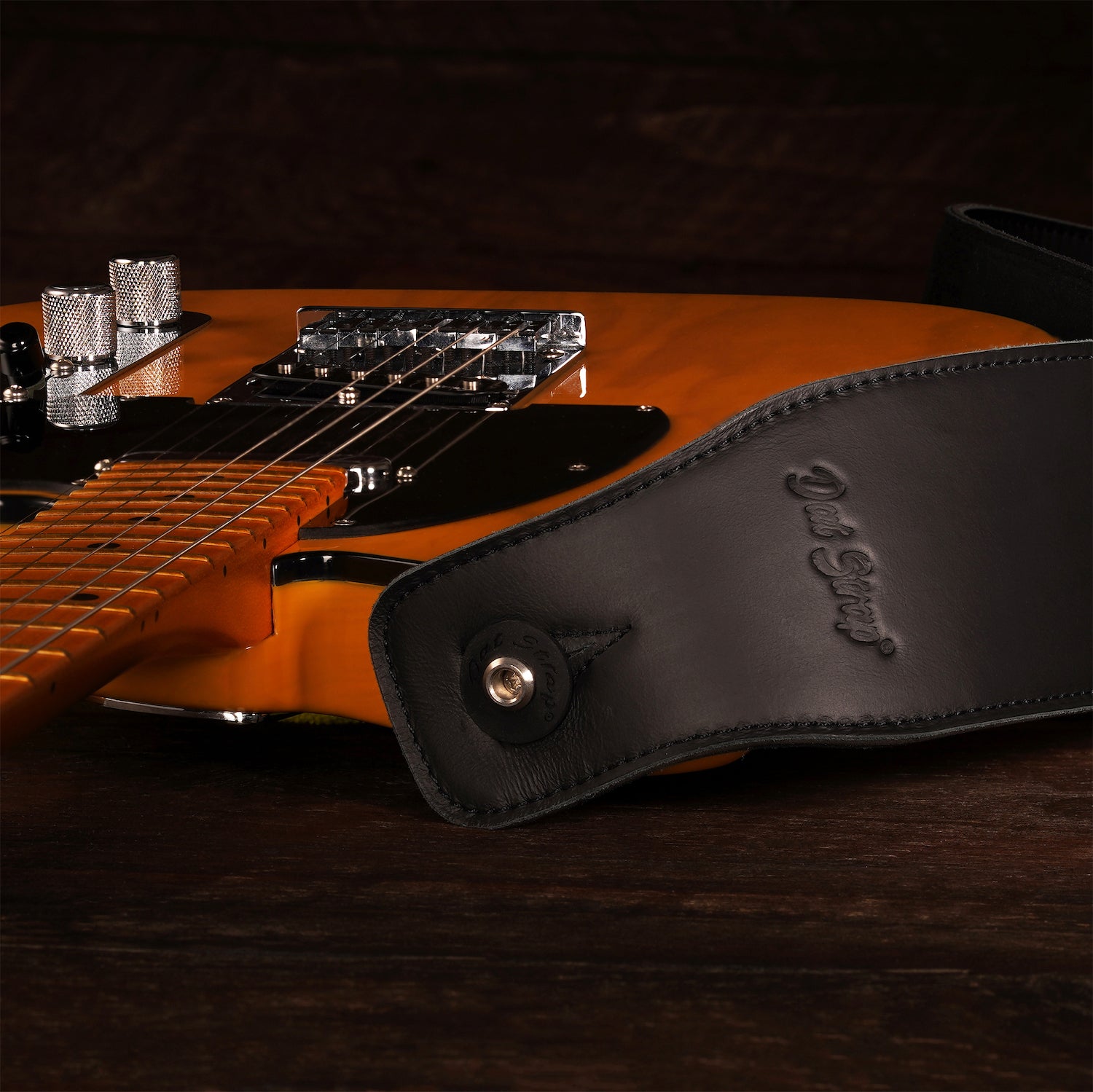 Dat Strap Wide Personalised Leather Guitar Strap