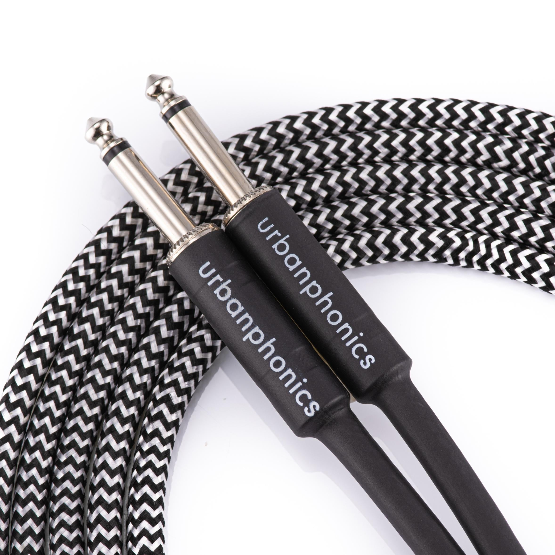 Urbanphonics Instrument Cable - Black & White Tweed