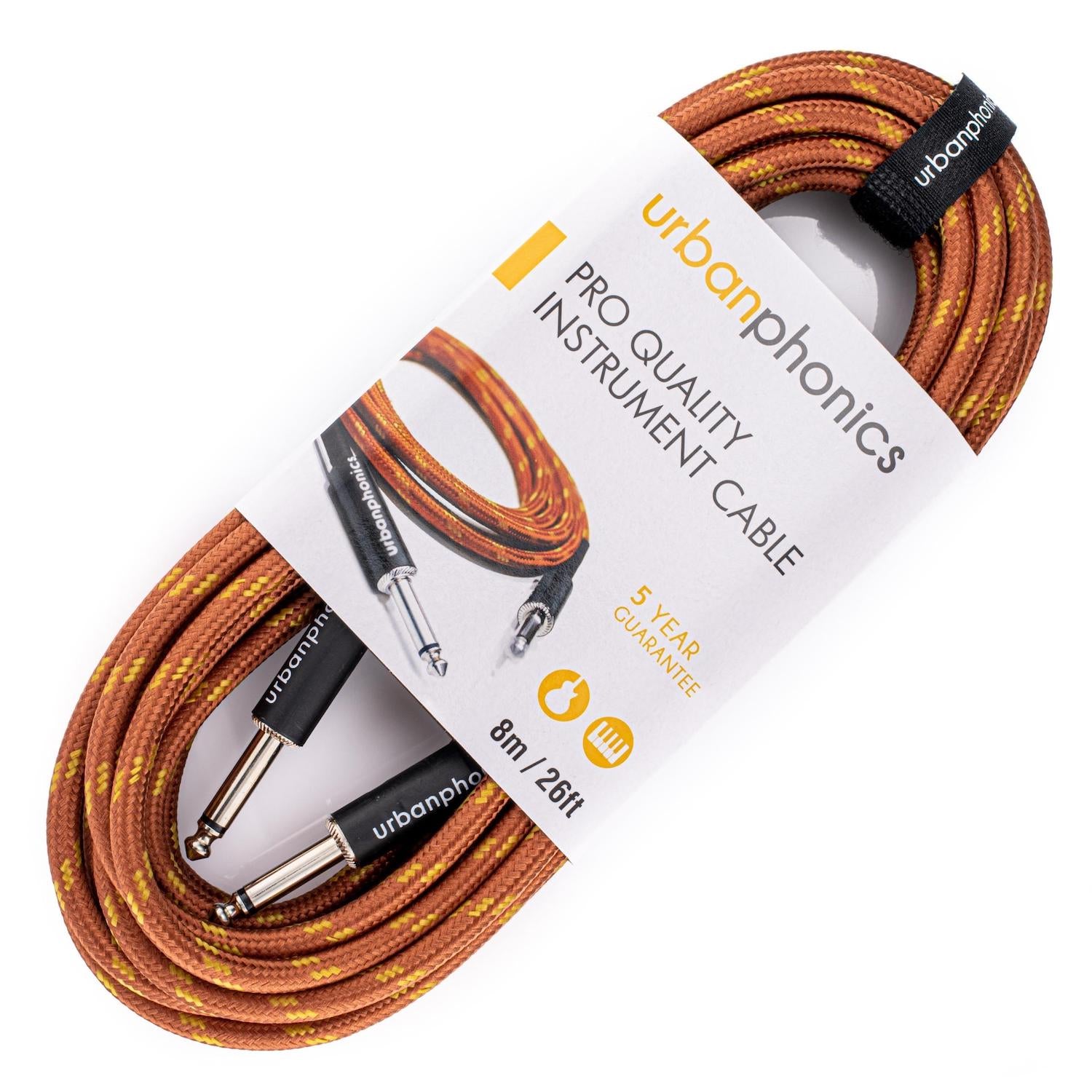 Urbanphonics Instrument Cable - Copper-Colour Tweed