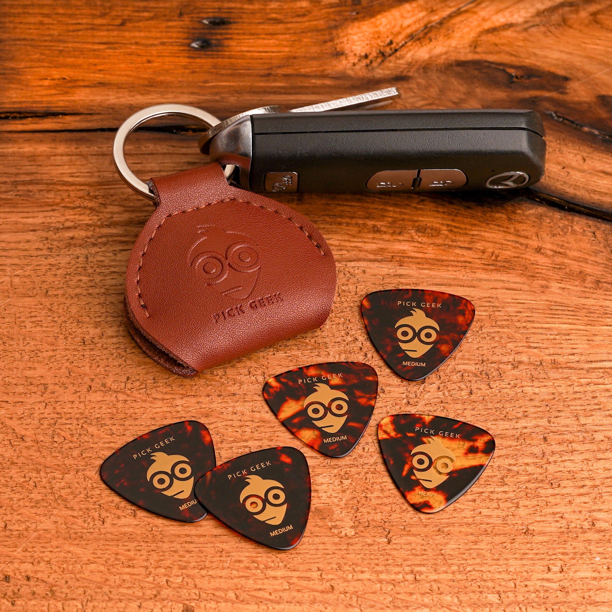 Pick Geek Leather Pick Holder Keyring