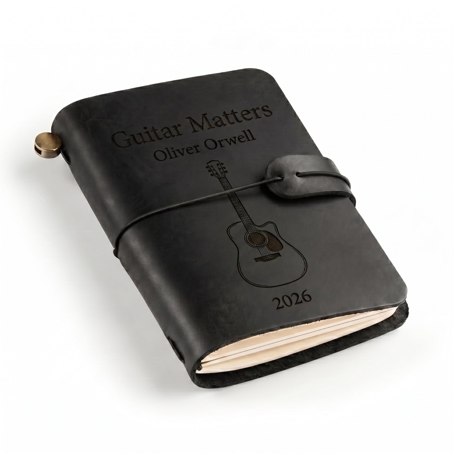 Personalised Leather Pocket Music Journal – Refillable Mini Notebook