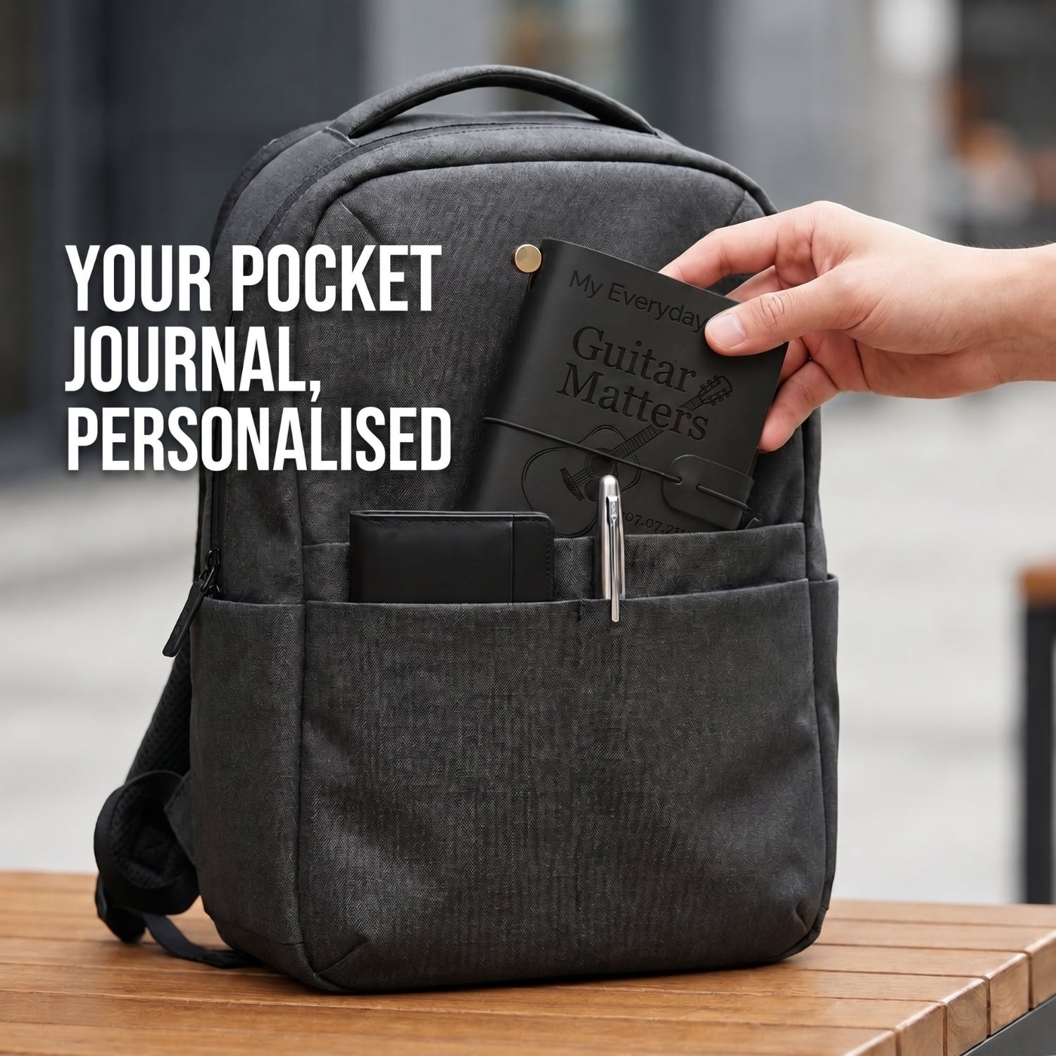 Personalised Leather Pocket Music Journal – Refillable Mini Notebook
