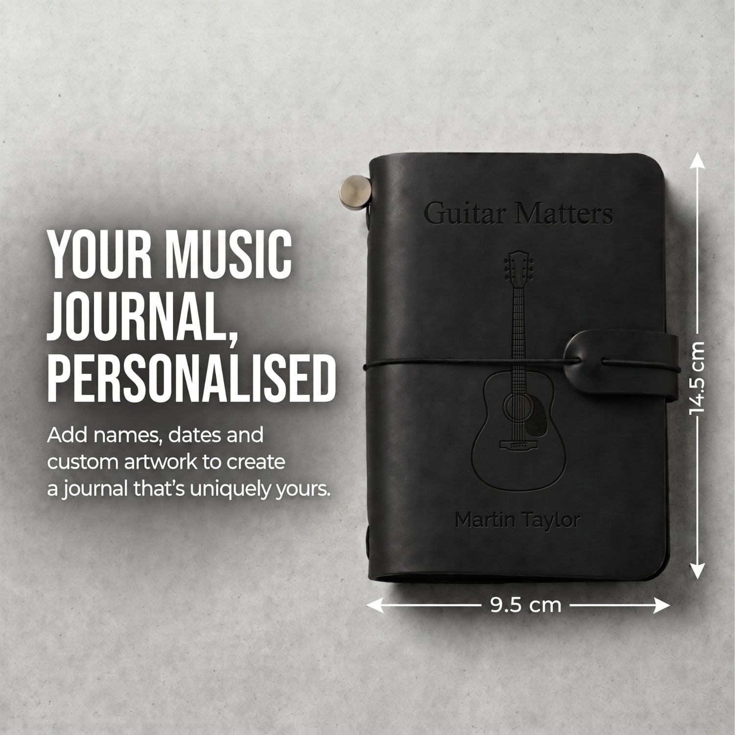 Personalised Leather Pocket Music Journal – Refillable Mini Notebook