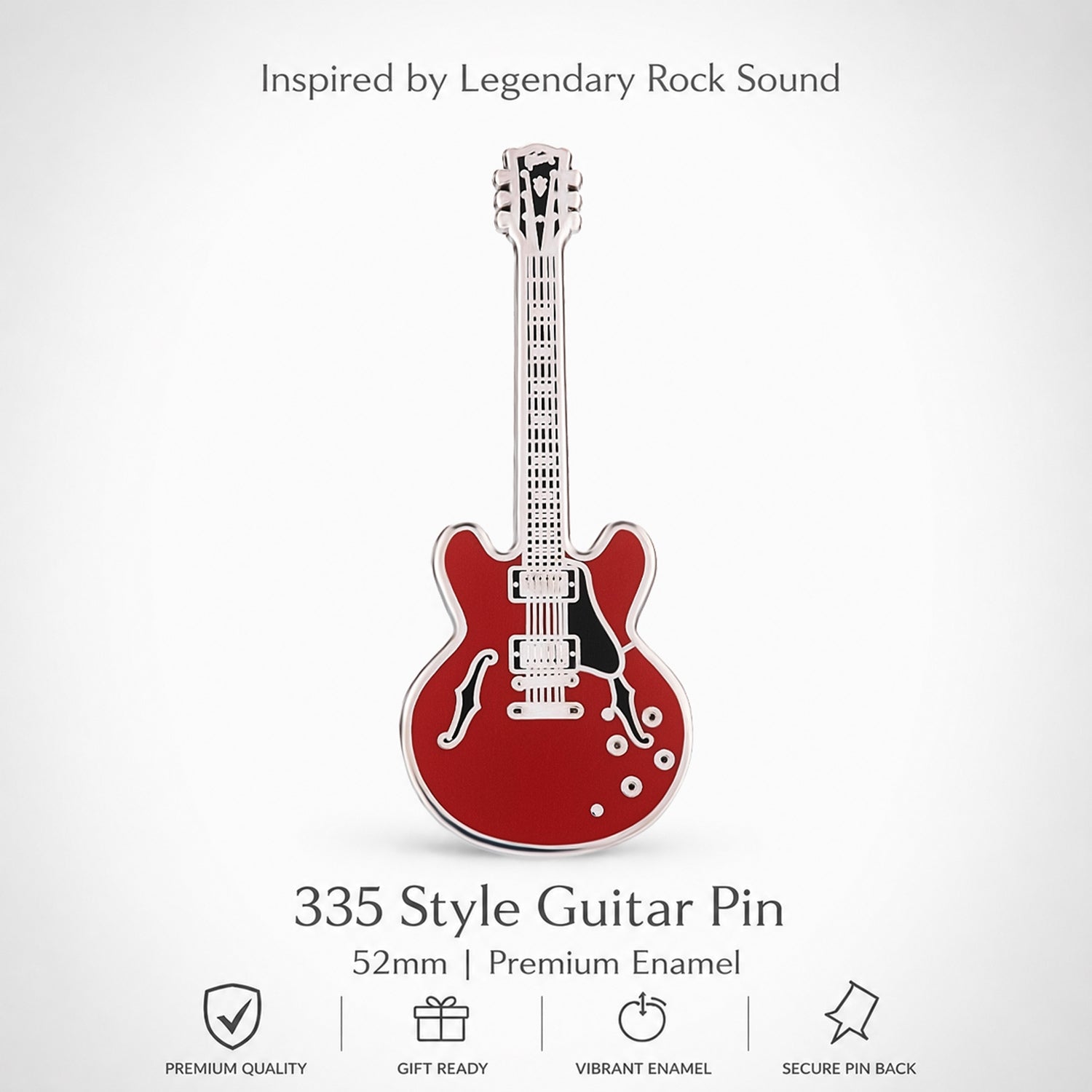 ES-335 Style Guitar Enamel Pin Badge
