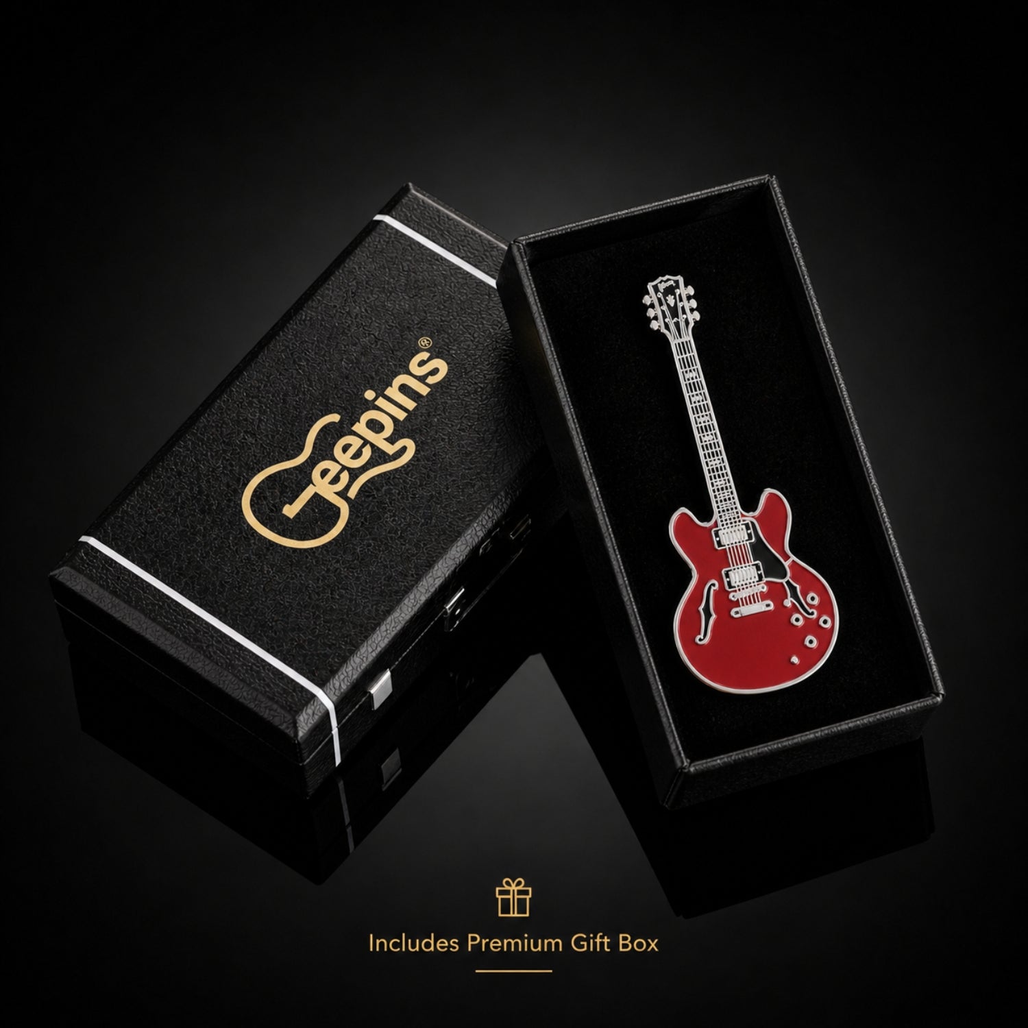 ES-335 Style Guitar Enamel Pin Badge