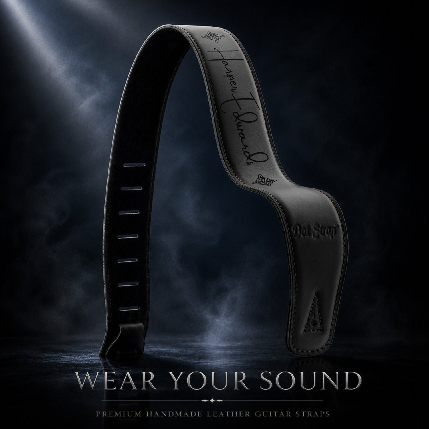 Personalised Dat Strap Leather Guitar Strap