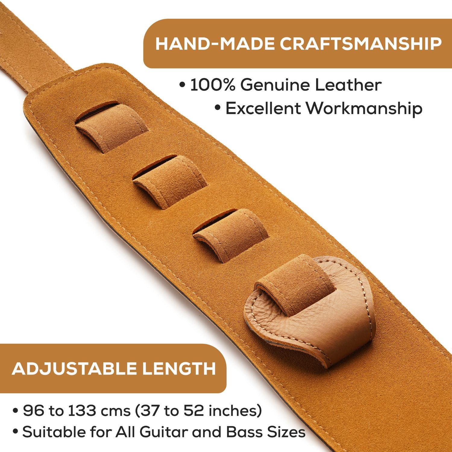 Dat Strap Leather Guitar Strap - Light Brown