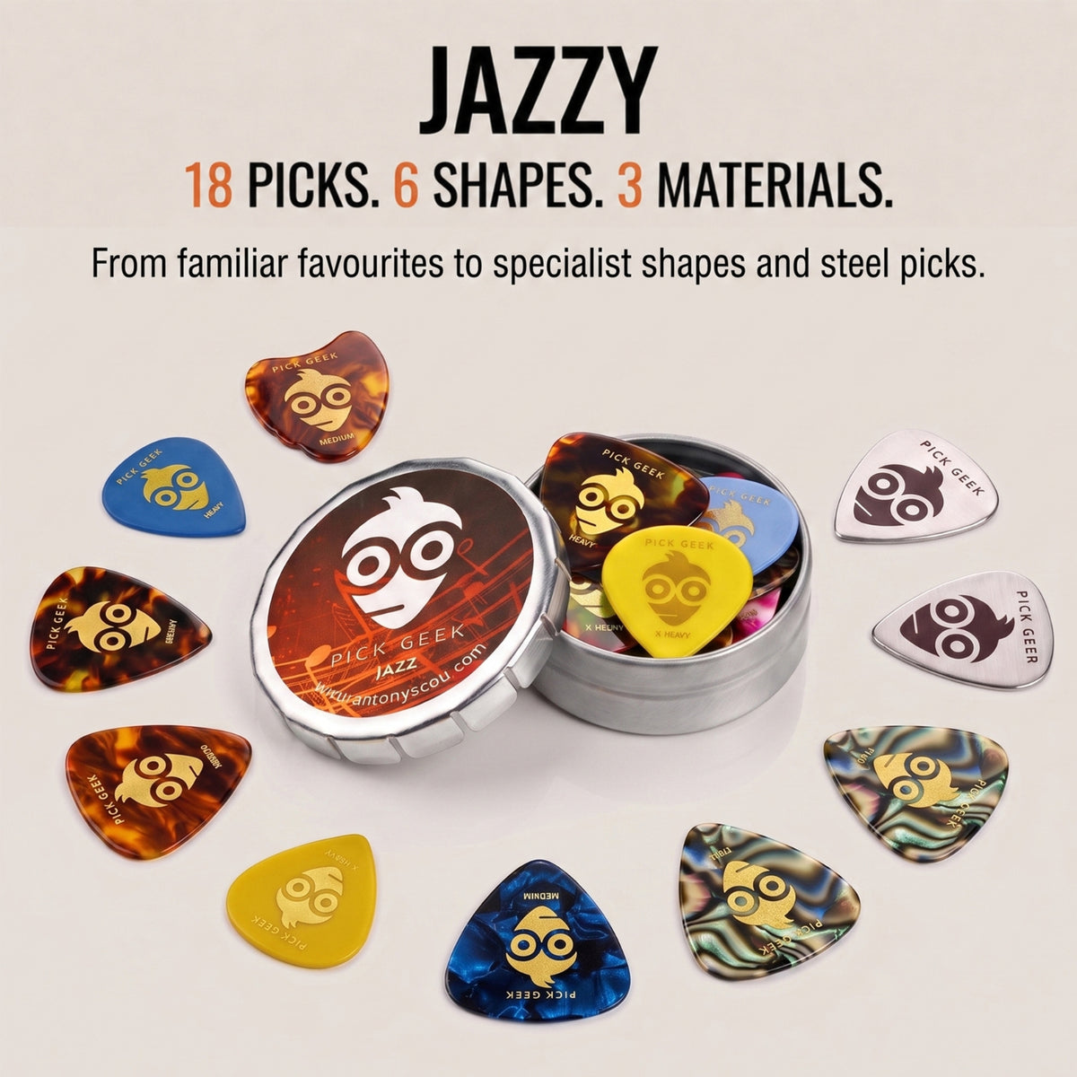 Pick Geek TRIO Guitar Pick Set - Premium Gift Edition