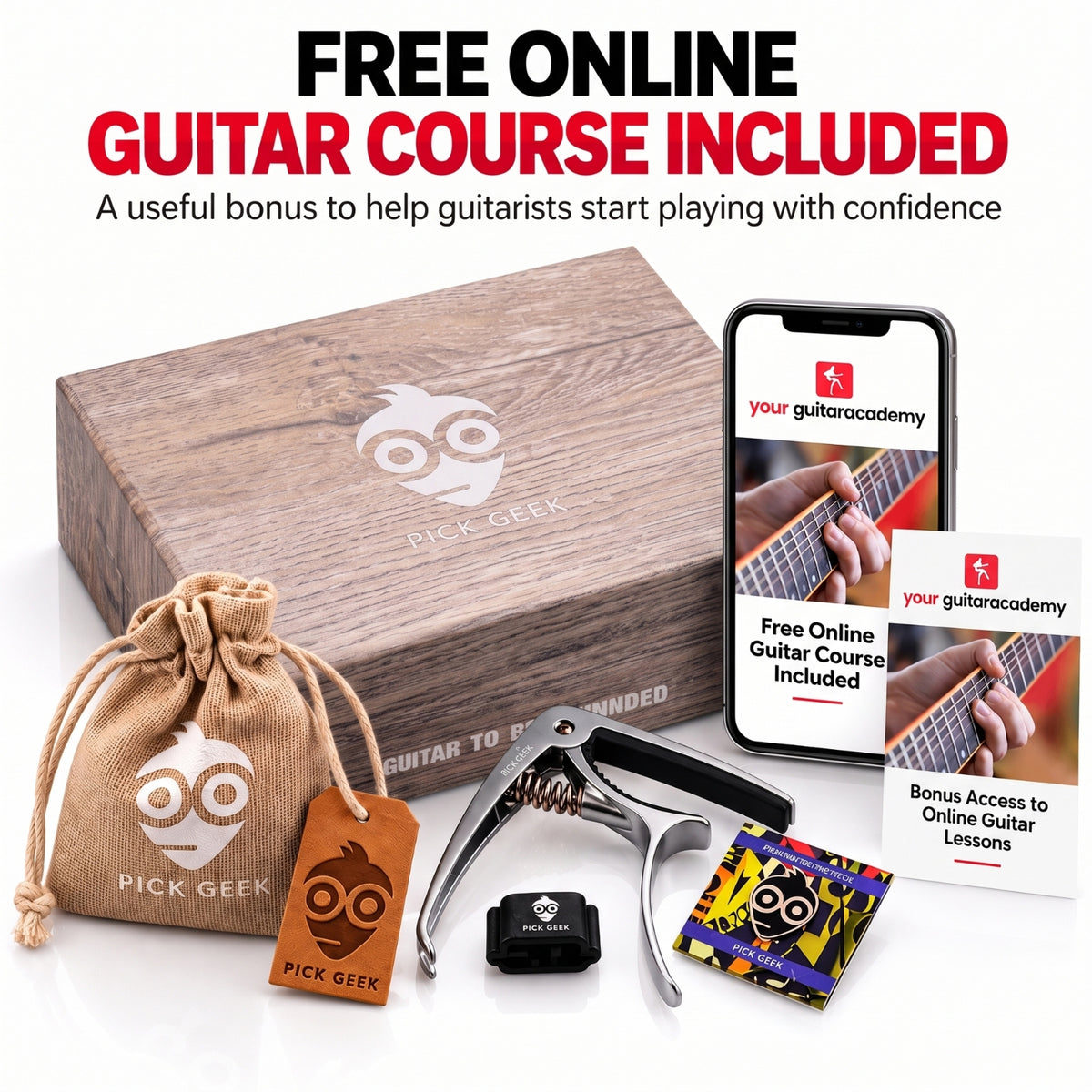 Pick Geek Capo Bundle Set - Guitar Accessories Gift Set