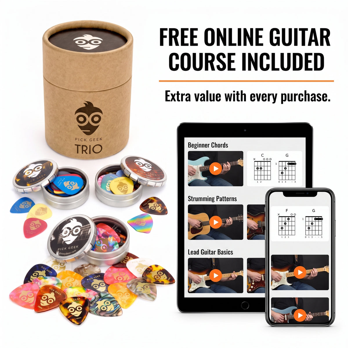 Pick Geek TRIO Guitar Pick Set - Premium Gift Edition