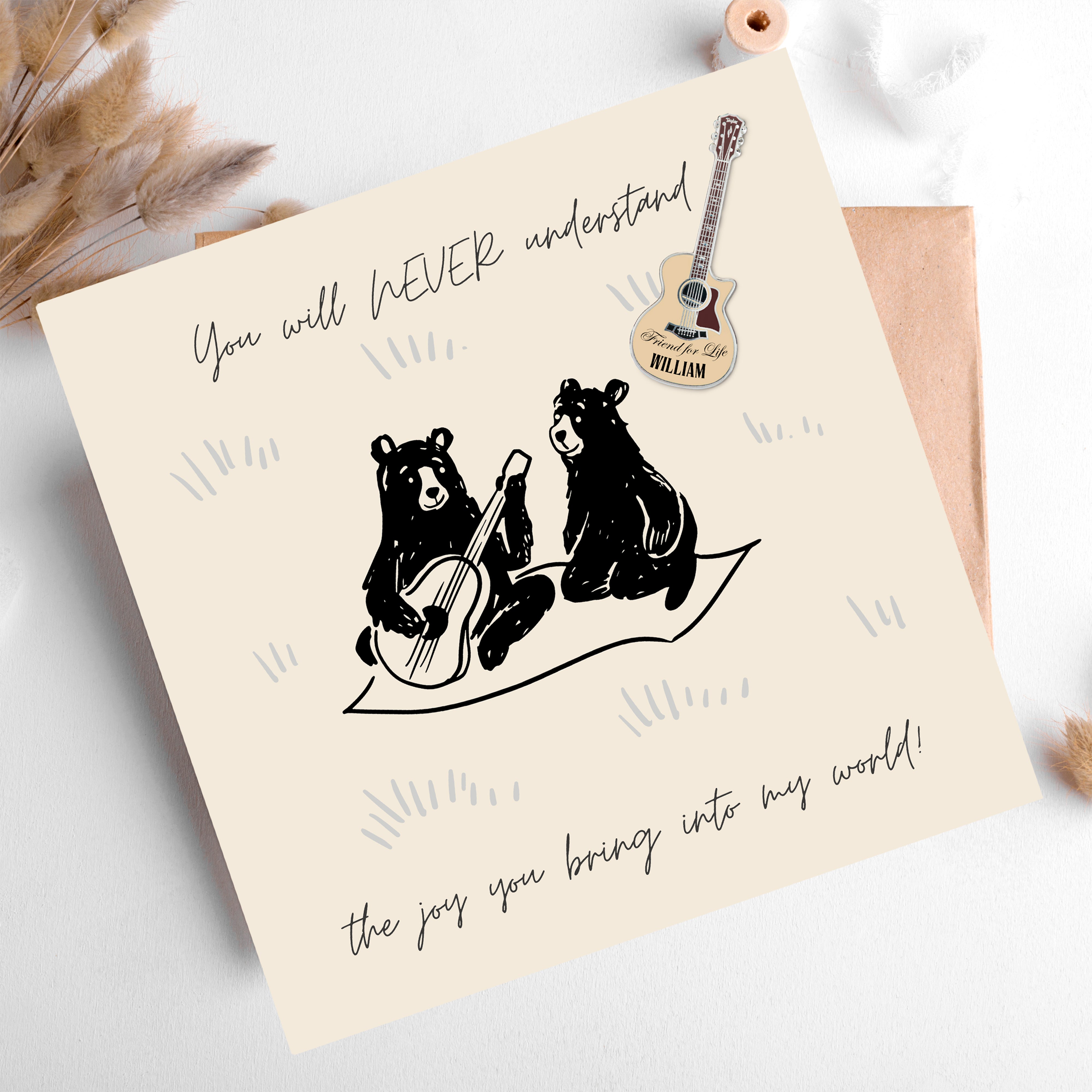 Personalised Bear Friendship Thank You Card