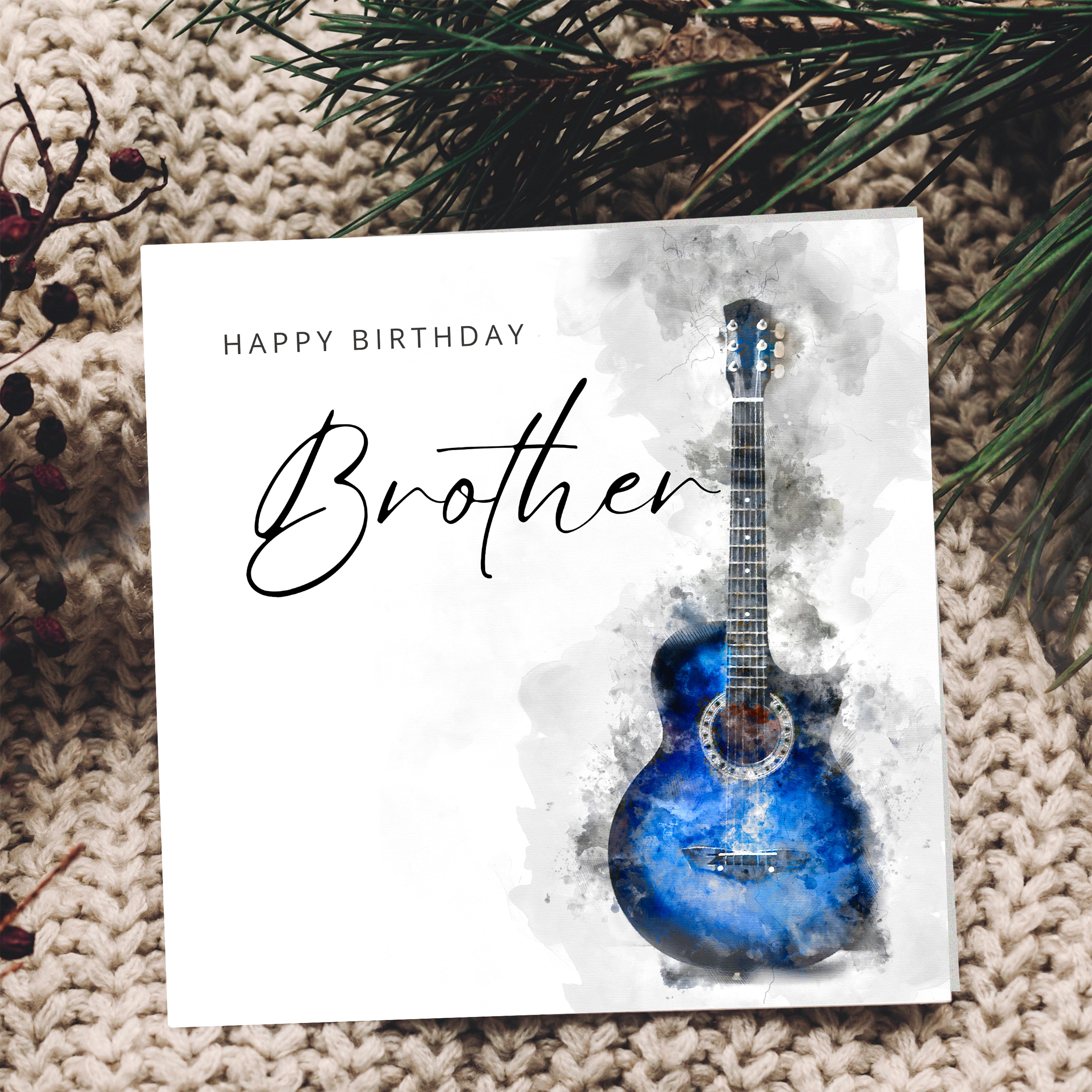 Personalised Guitar Birthday Card