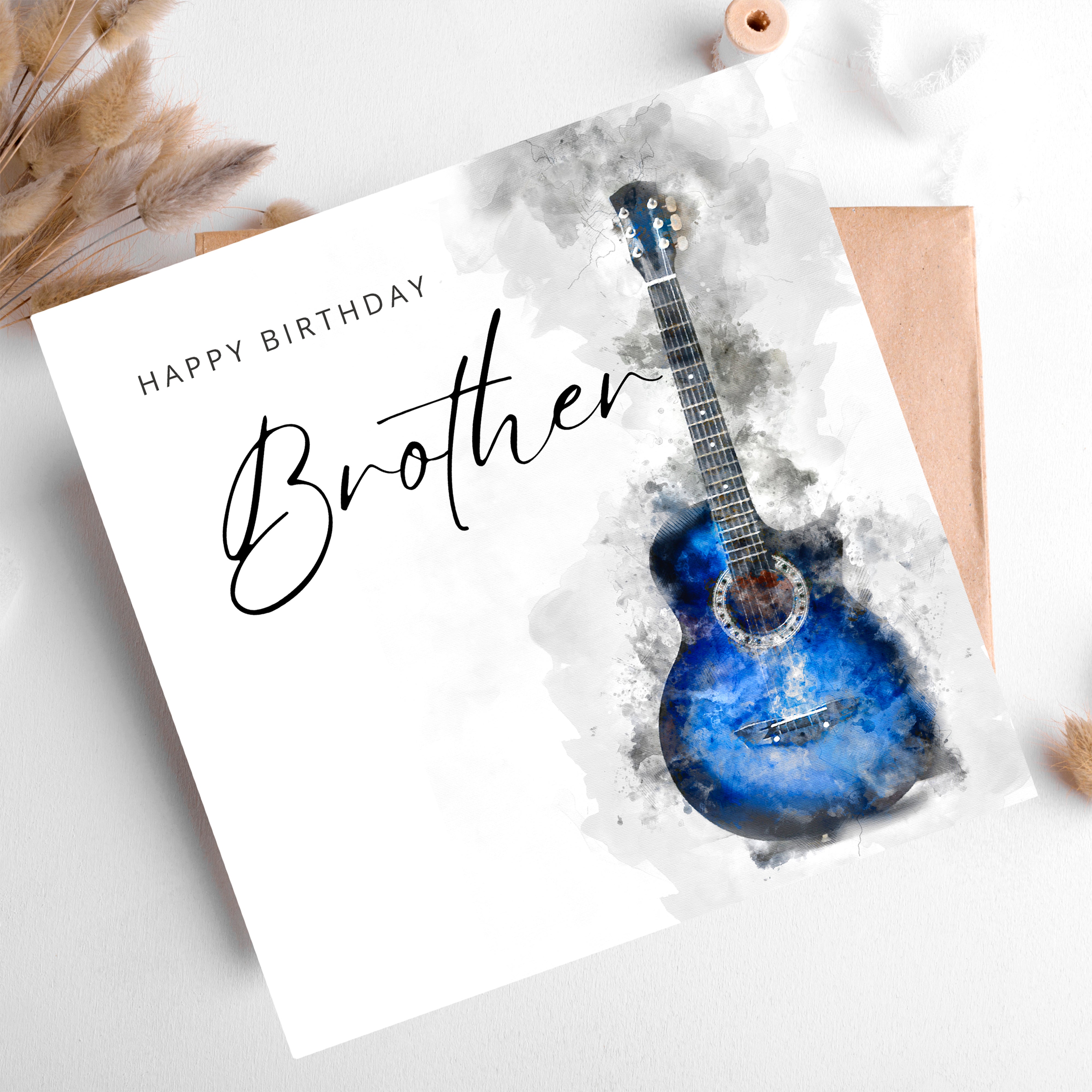 Personalised Guitar Birthday Card