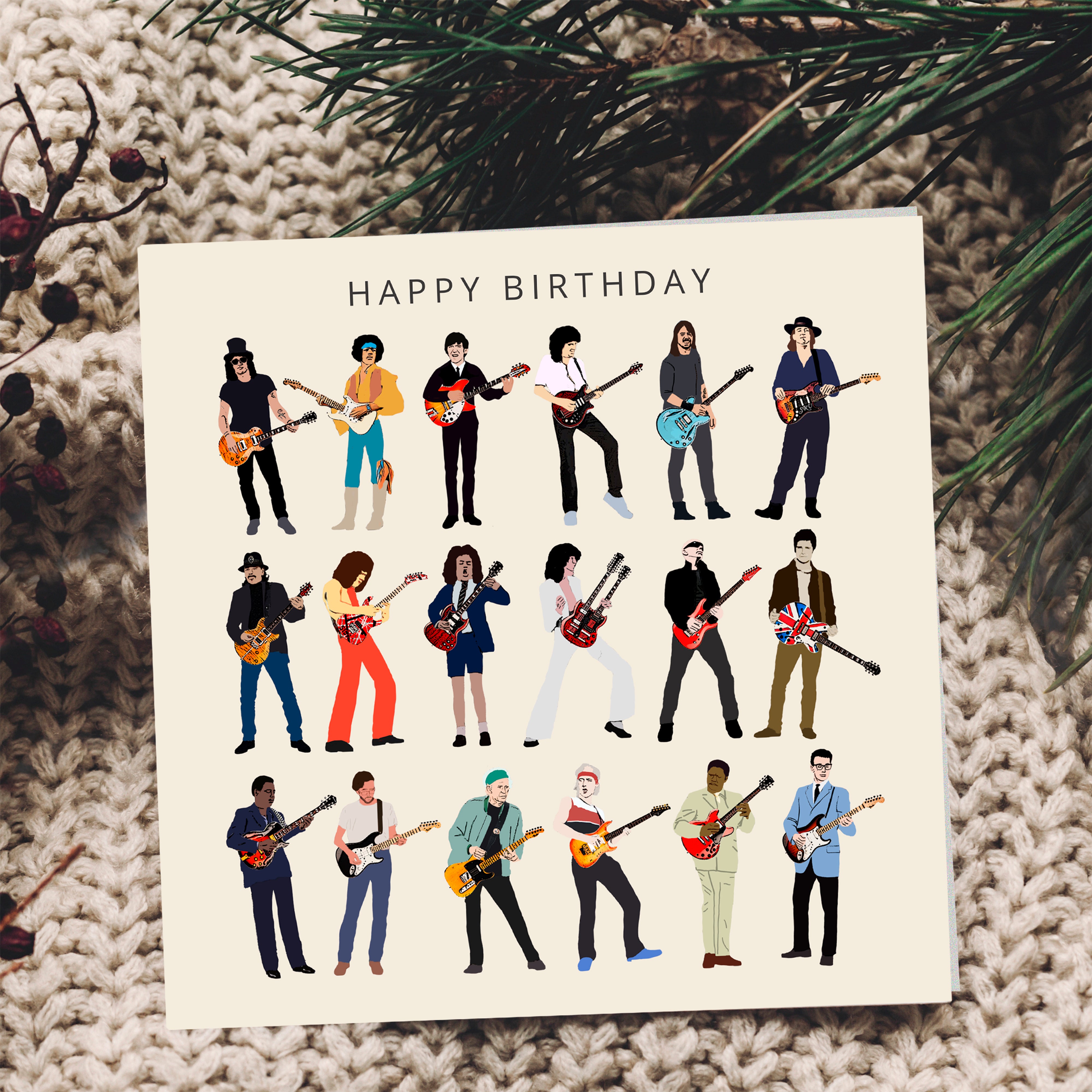 Personalised Guitar Legends Birthday Card
