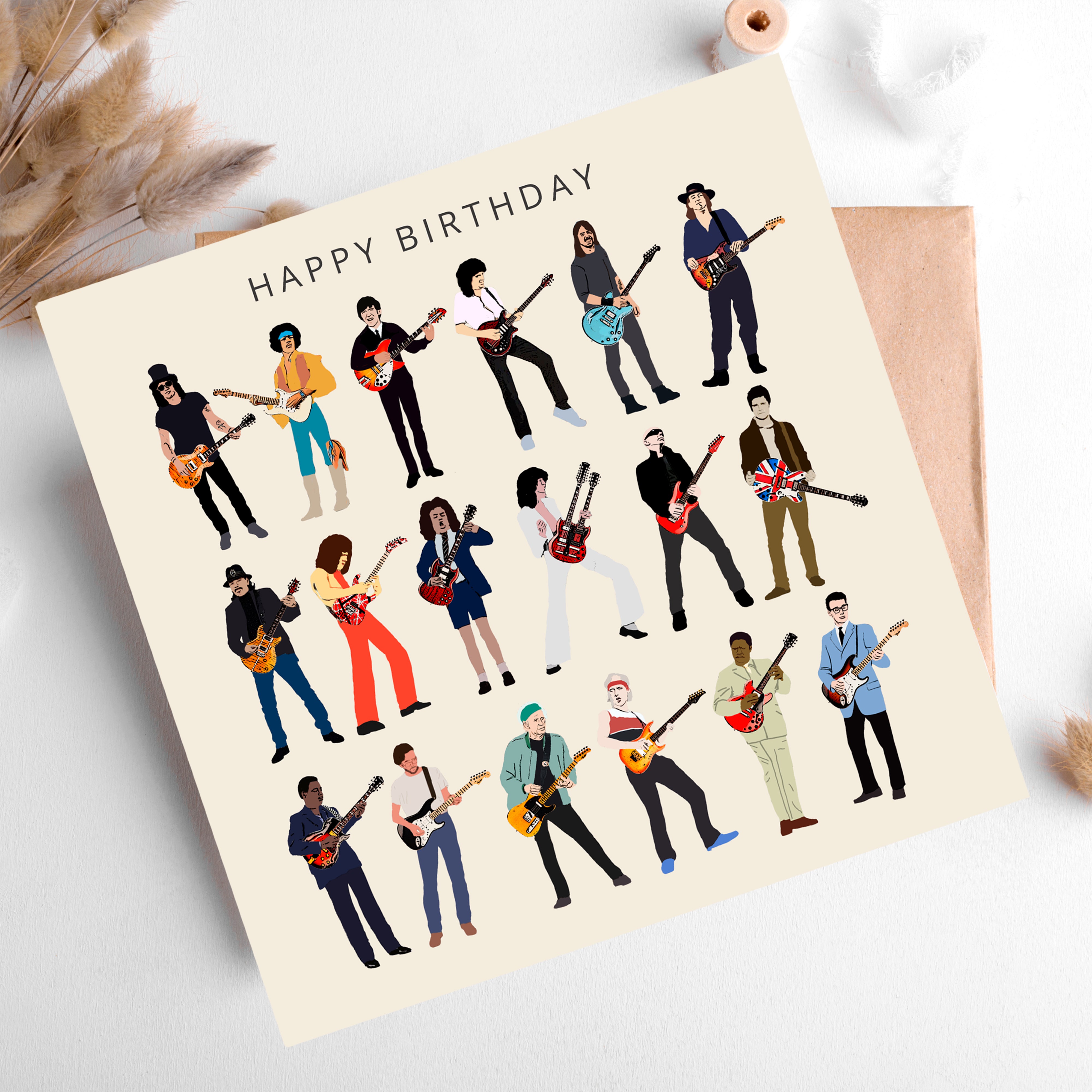 Personalised Guitar Legends Birthday Card