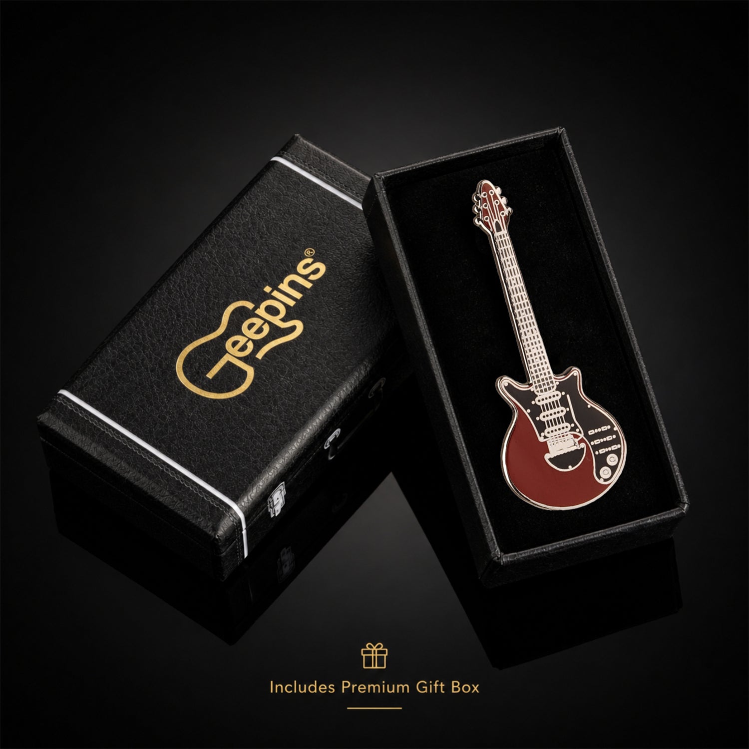 Brian May Style Guitar Enamel Pin Badge