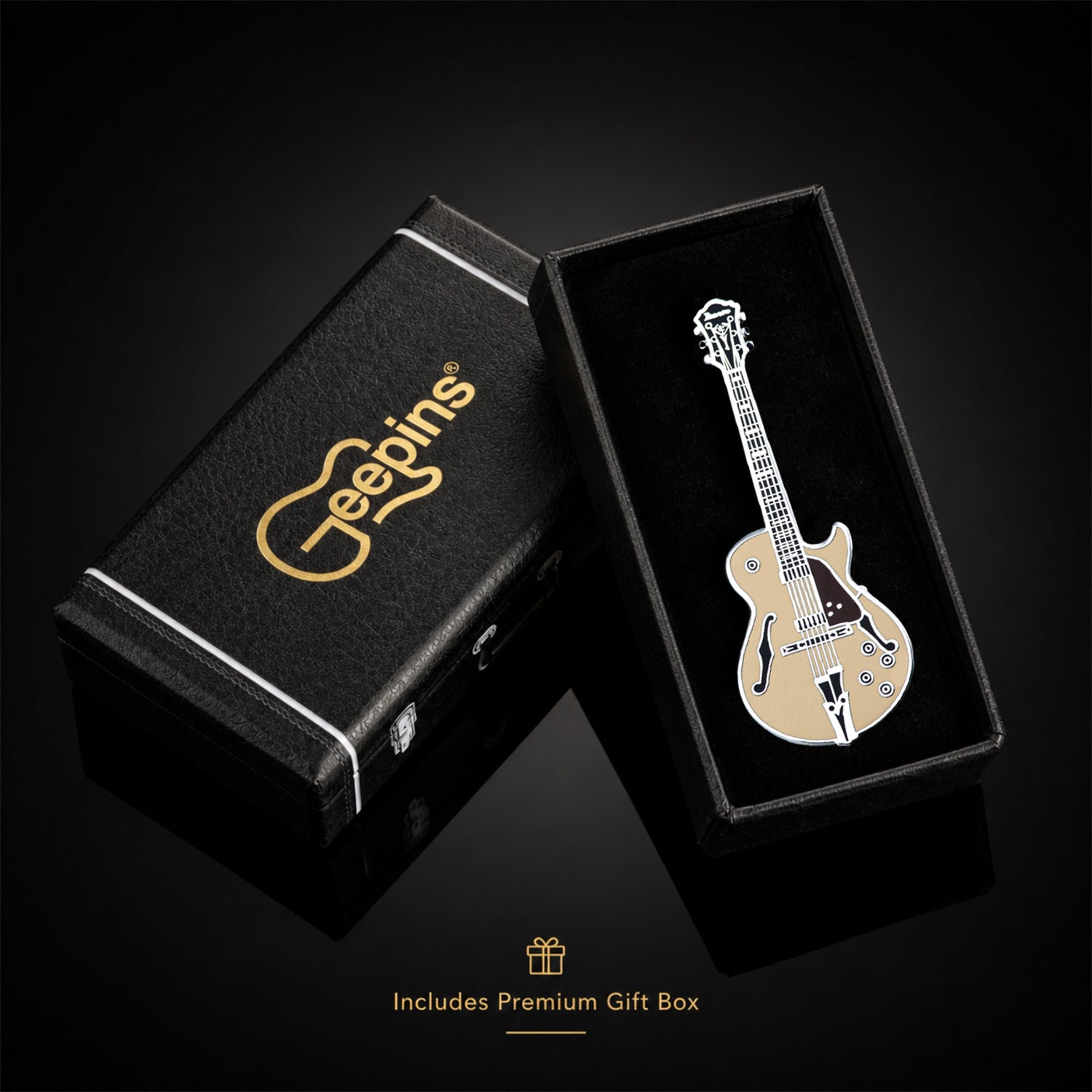 George Benson Style Guitar Enamel Pin Badge