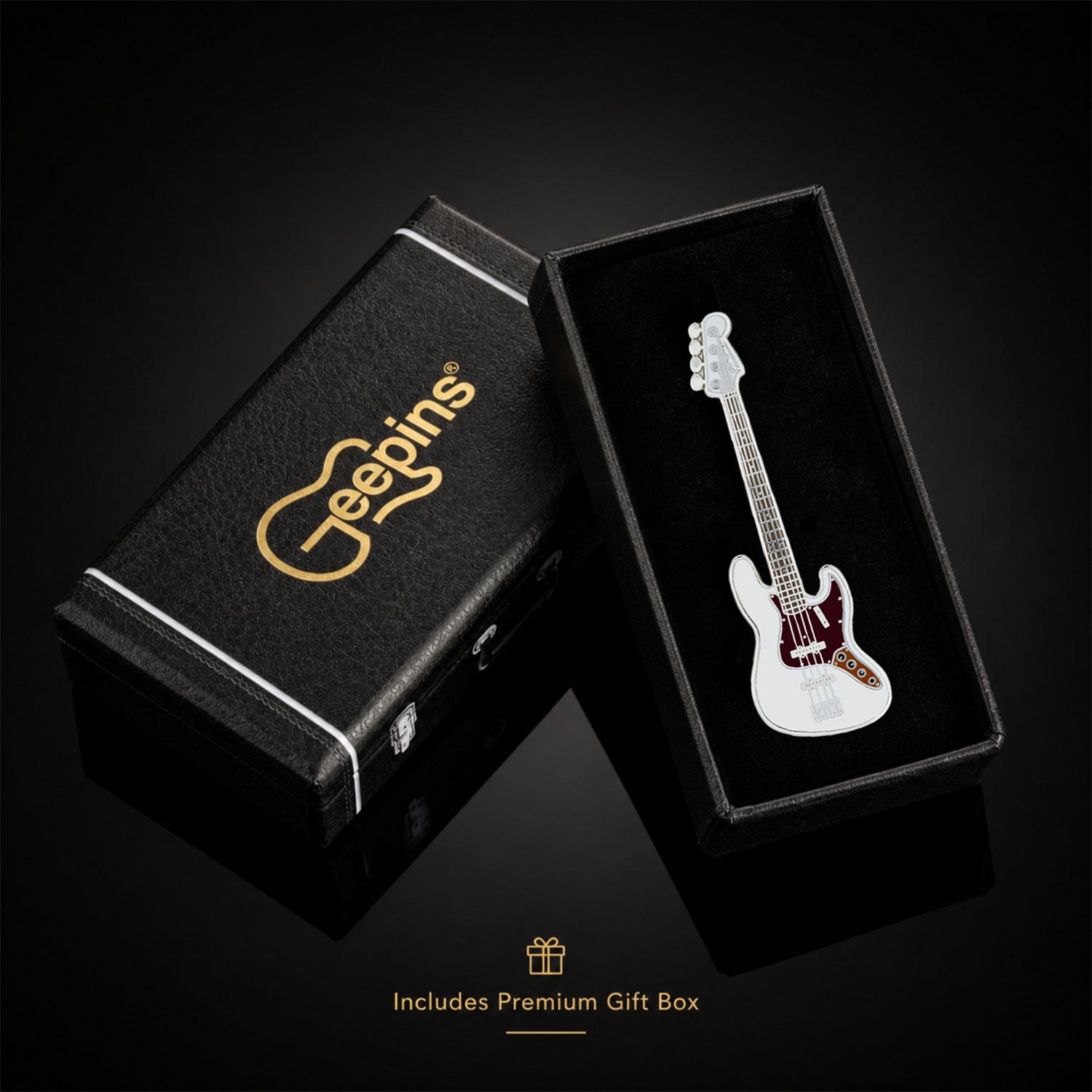 Jazz-Style Bass Guitar Enamel Pin Badge