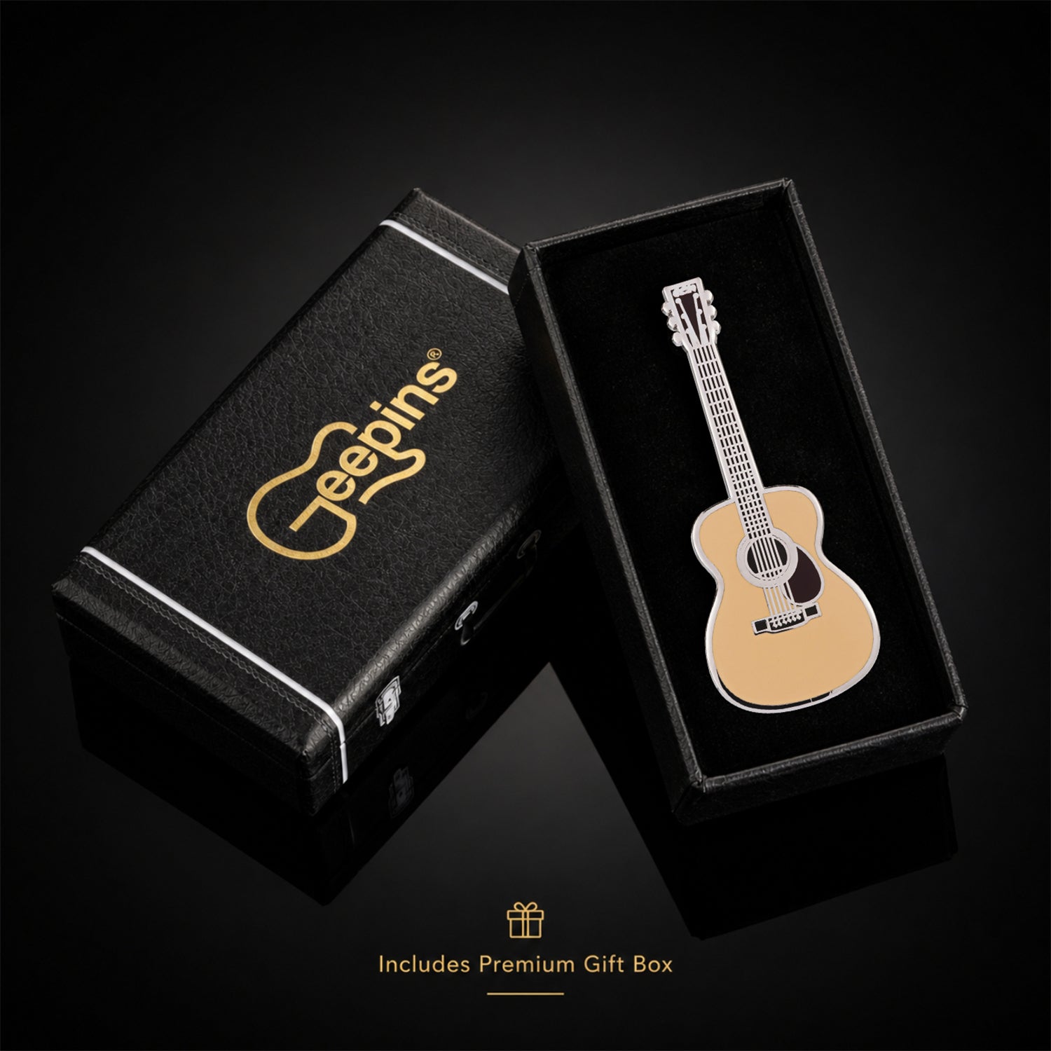 Martin-Style Acoustic Guitar Enamel Pin Badge