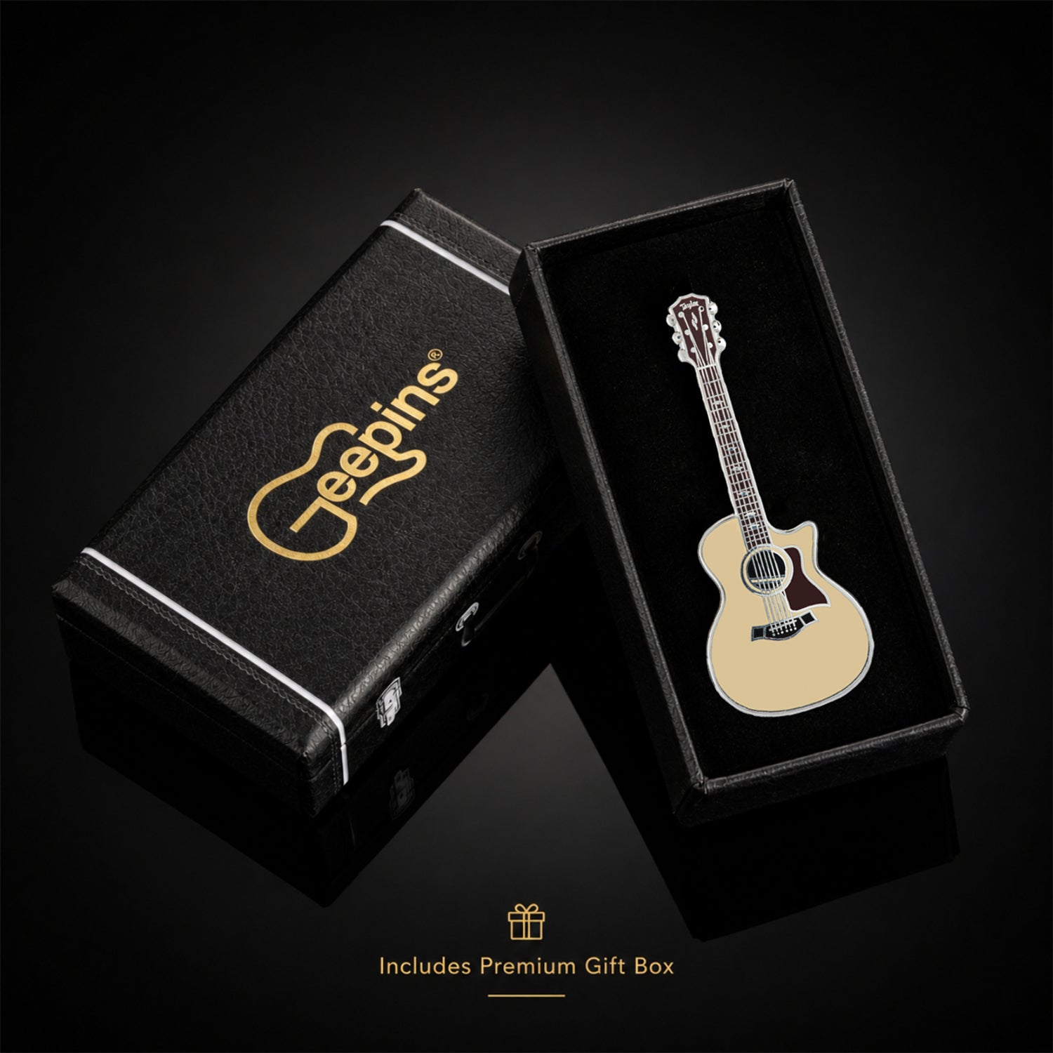 Taylor Style Acoustic Guitar Enamel Pin Badge