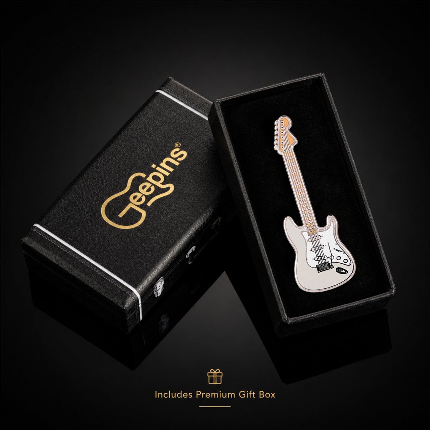 Eric Clapton Style Guitar Pin Badge – Enamel Collectible (52mm Gift Boxed)