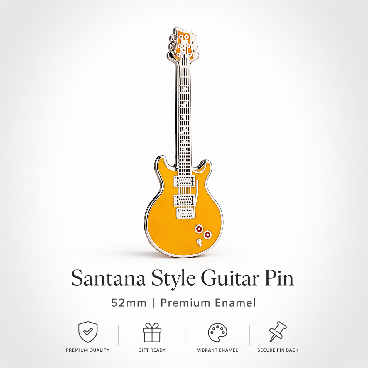 Santana Style PRS Guitar Enamel Pin Badge