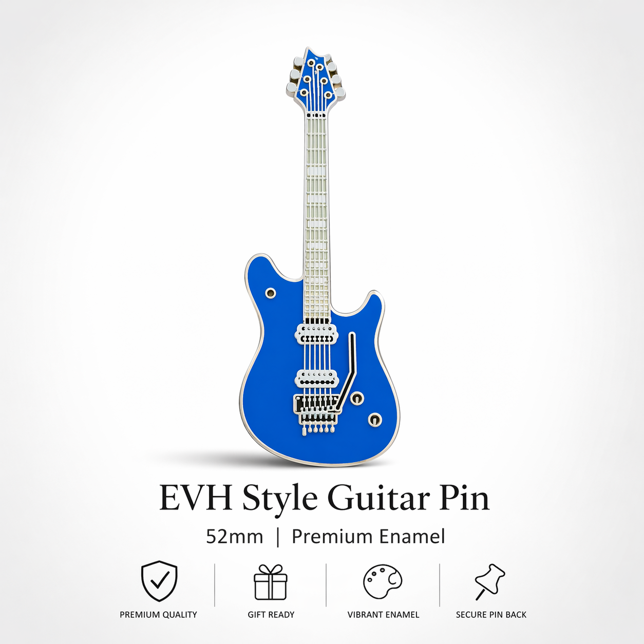 EVH Style Electric Guitar Enamel Pin Badge