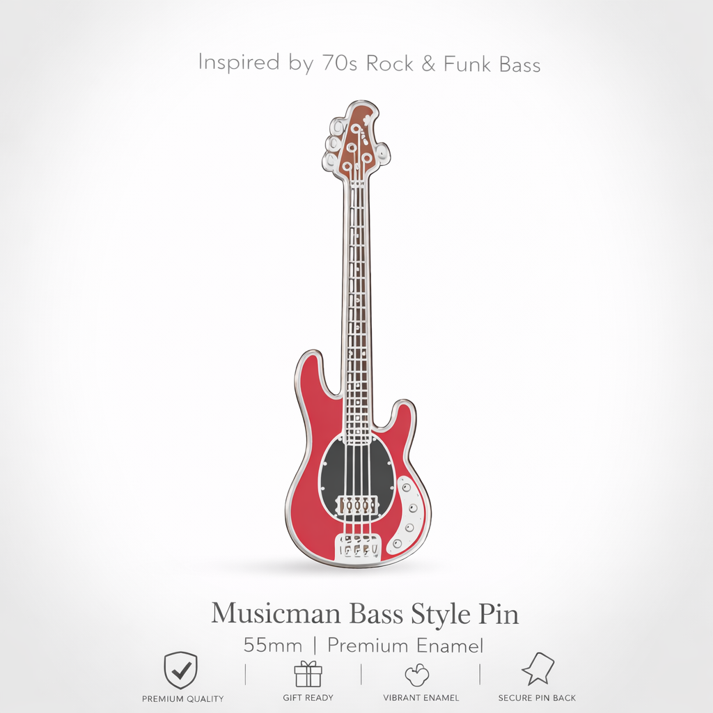 Music Man Style Bass Enamel Pin Badge