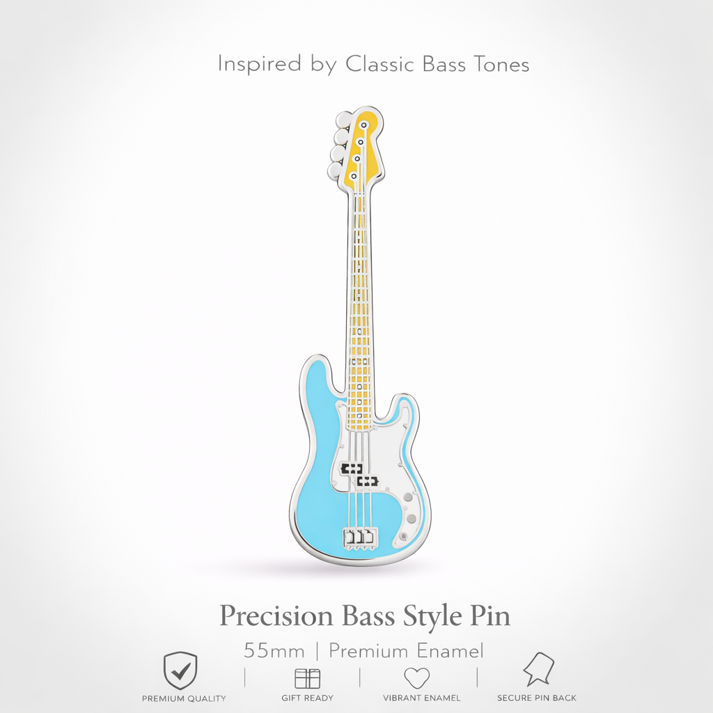 Precision-Style Bass Guitar Enamel Pin Badge