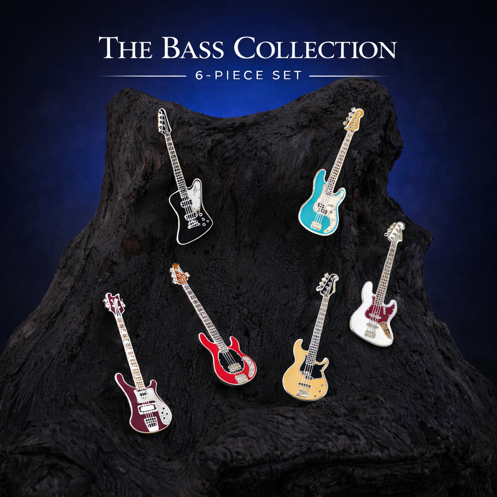 Bass Guitar Enamel Pin 6-Pack Set