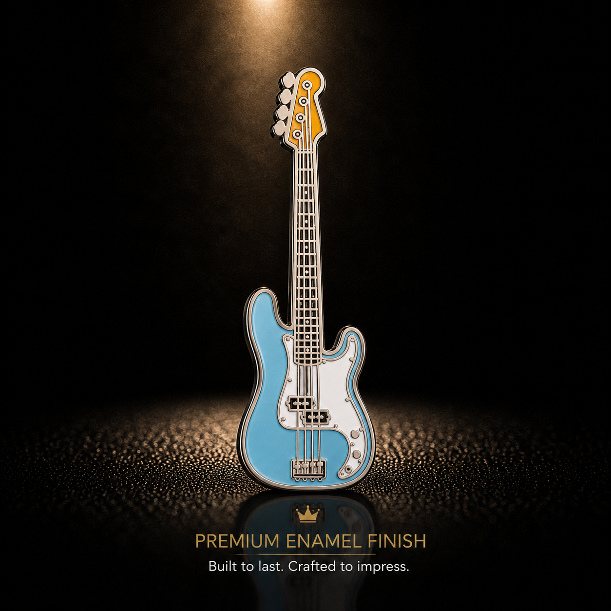 Precision-Style Bass Guitar Enamel Pin Badge