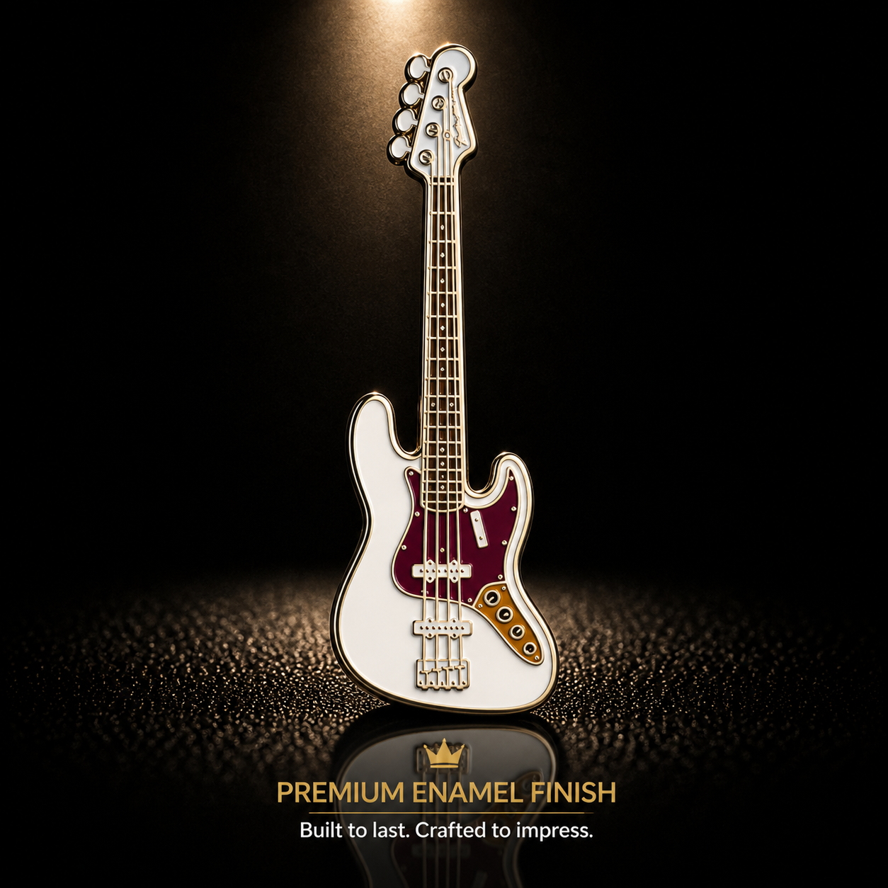 Jazz-Style Bass Guitar Enamel Pin Badge